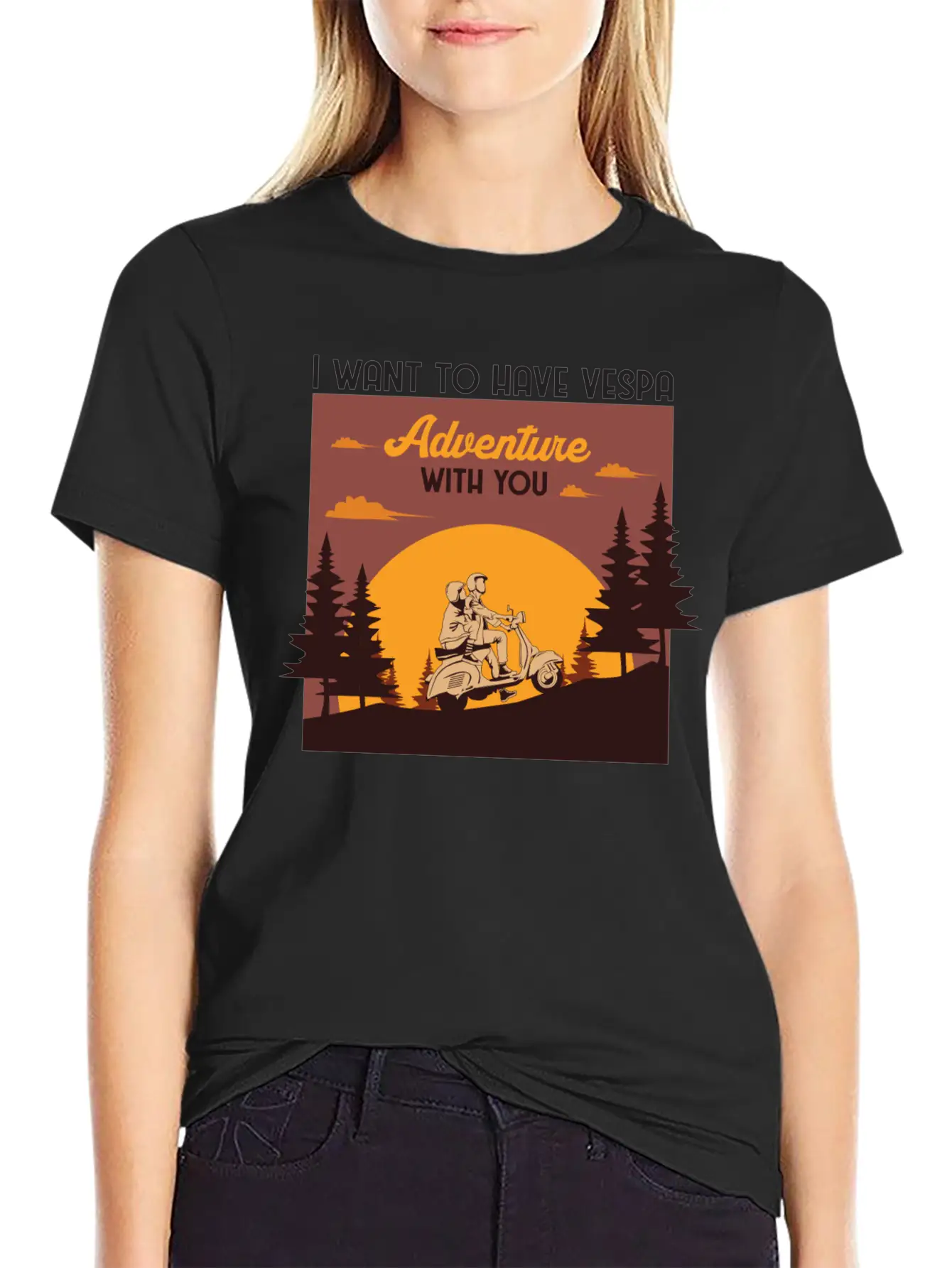 I Want To Have Vespa Adventure With You Relaxed Everyday Tee – Lightweight And Durable Cotton