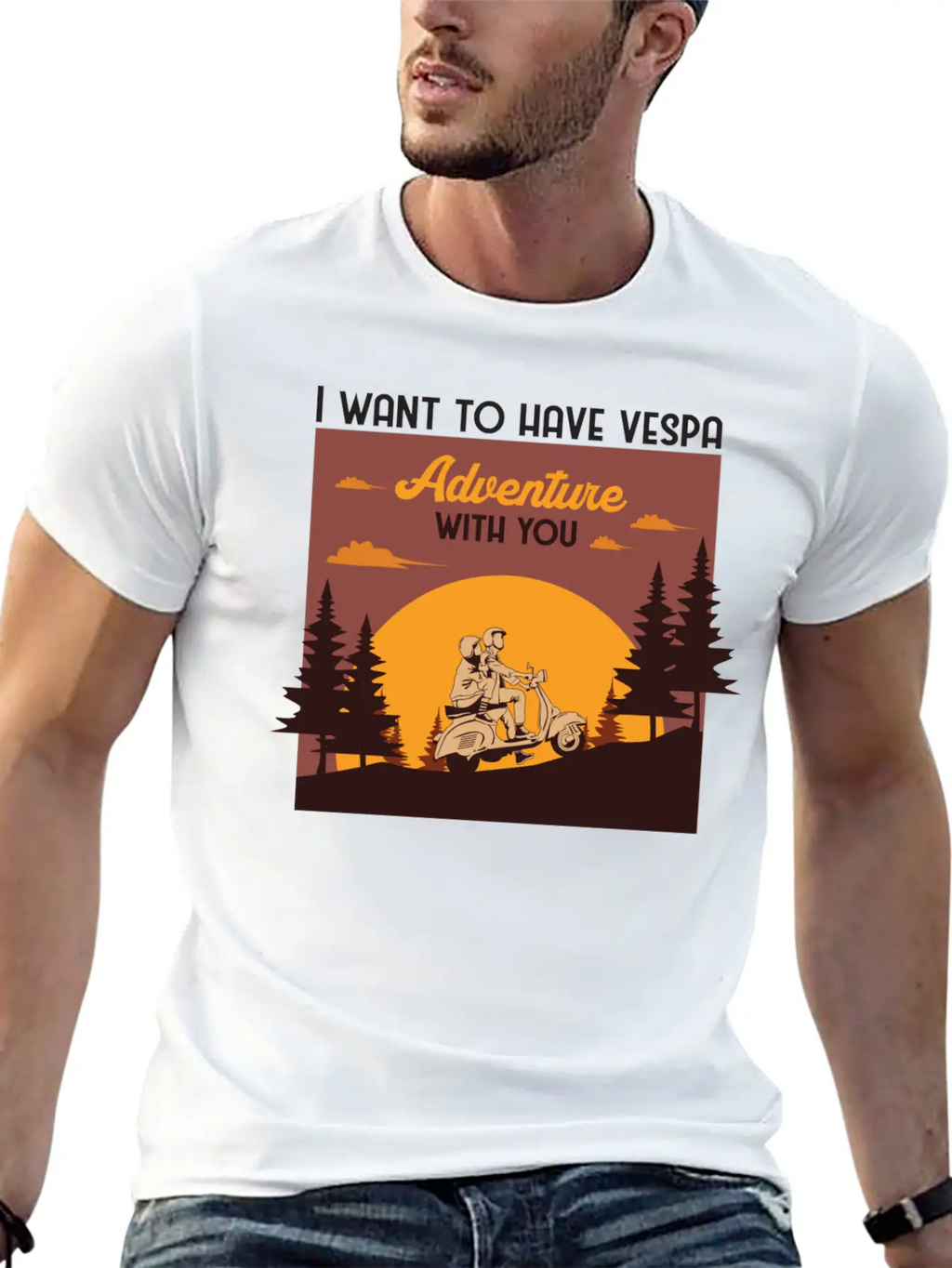 I Want To Have Vespa Adventure With You Relaxed Everyday Tee – Lightweight And Durable Cotton