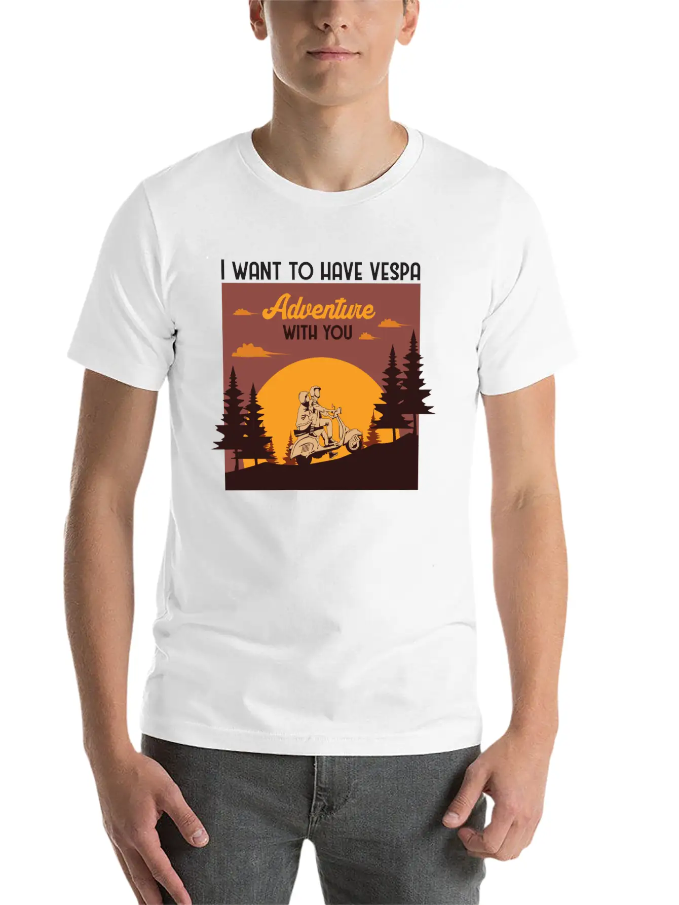 I Want To Have Vespa Adventure With You Relaxed Everyday Tee – Lightweight And Durable Cotton