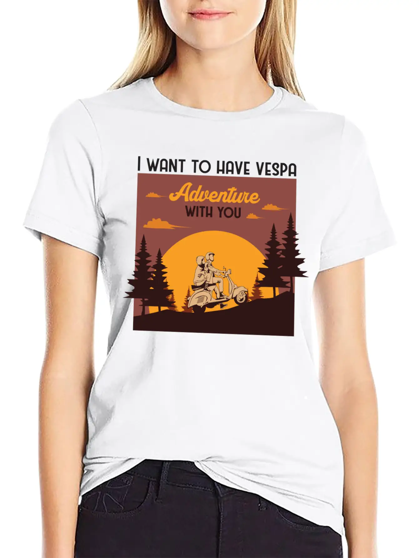 I Want To Have Vespa Adventure With You Relaxed Everyday Tee – Lightweight And Durable Cotton