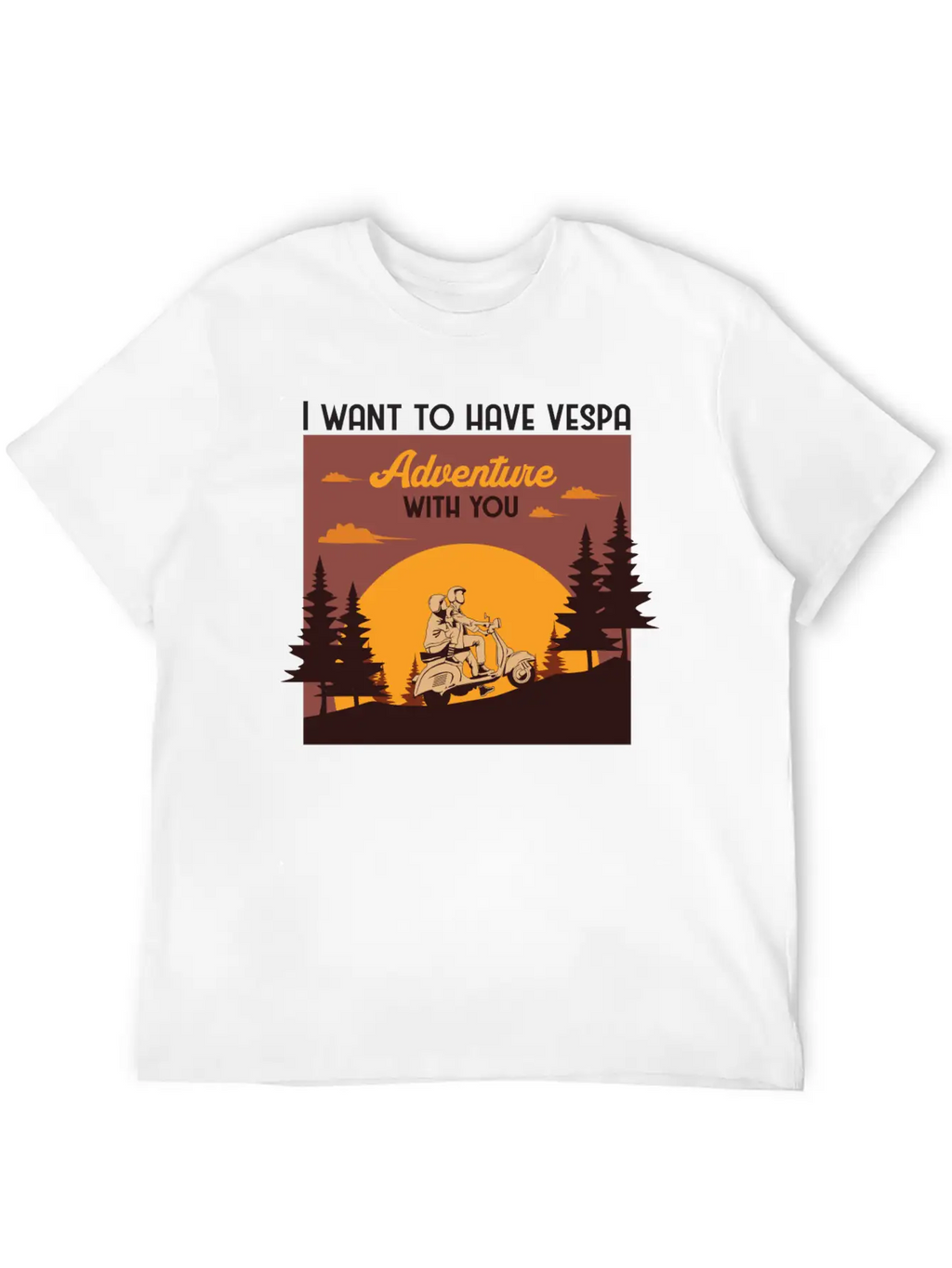 I Want To Have Vespa Adventure With You Relaxed Everyday Tee – Lightweight And Durable Cotton