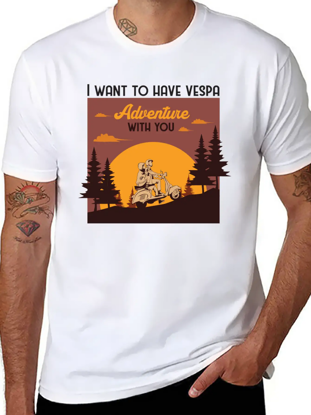 I Want To Have Vespa Adventure With You Relaxed Everyday Tee – Lightweight And Durable Cotton