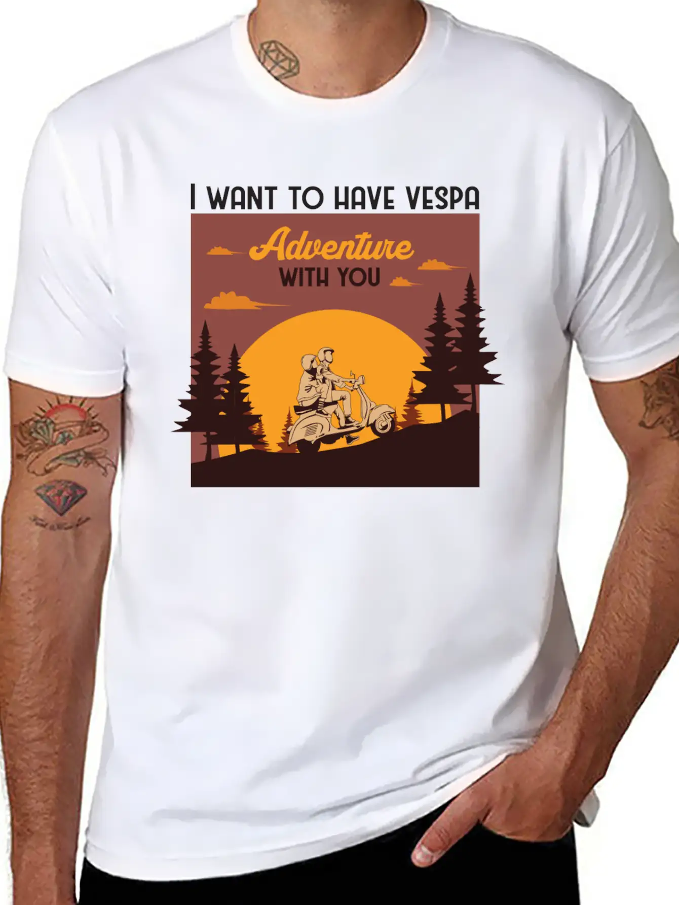 I Want To Have Vespa Adventure With You Relaxed Everyday Tee – Lightweight And Durable Cotton