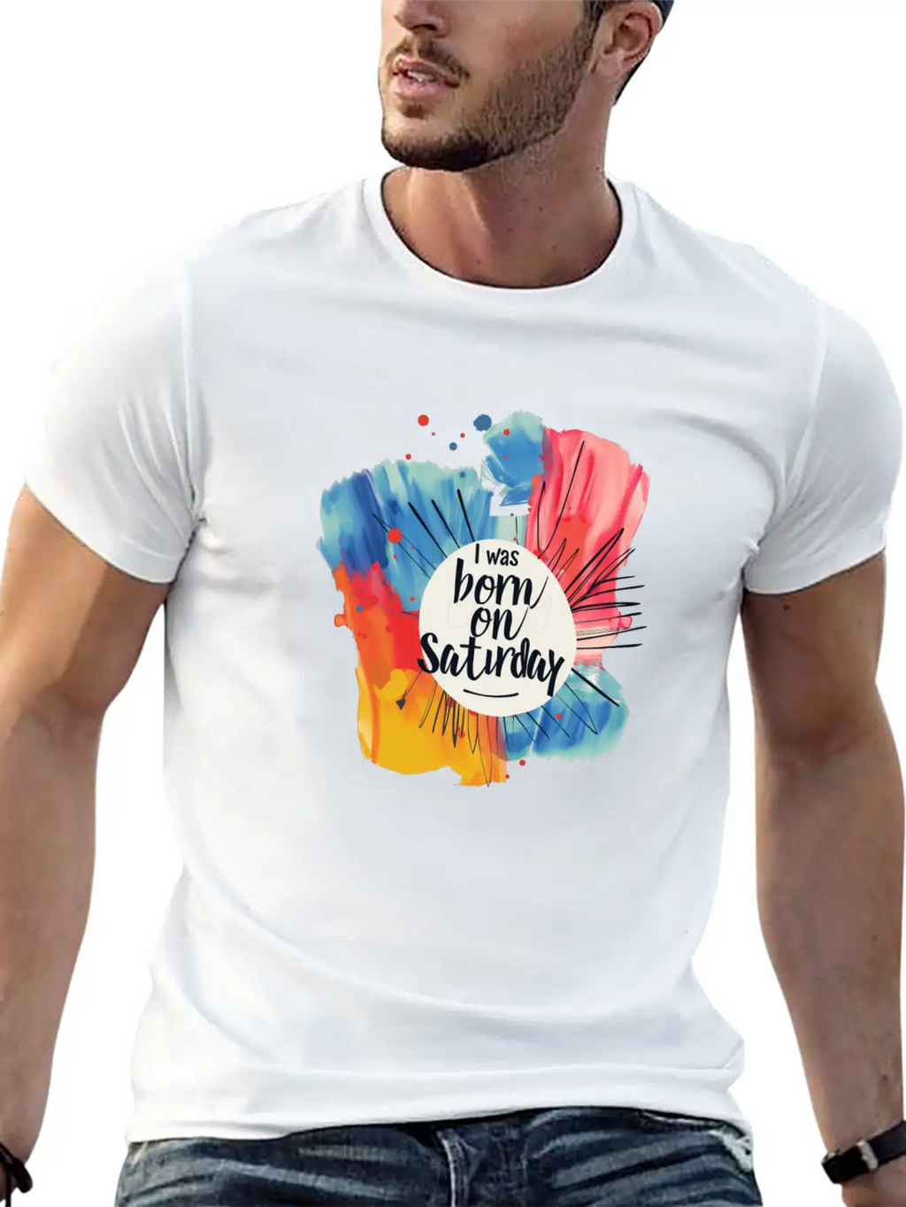 I Was Born On Saturday Unisex Casual T-Shirt – Clean Design For Daily Comfort