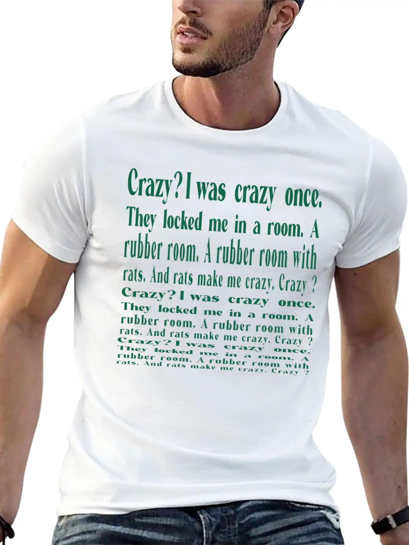 I Was Crazy Once Relaxed Everyday Tee – Lightweight And Durable Cotton