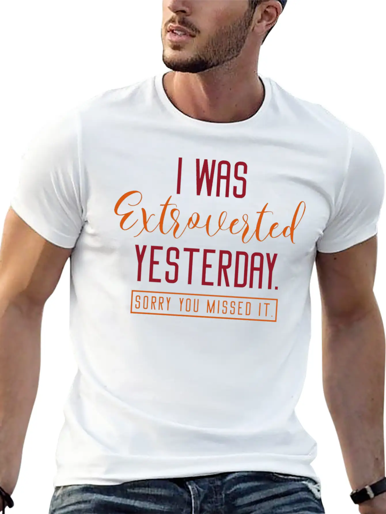 I Was Extroverted Yesterday Classic Cotton Tee – Unisex Comfort For Any Season