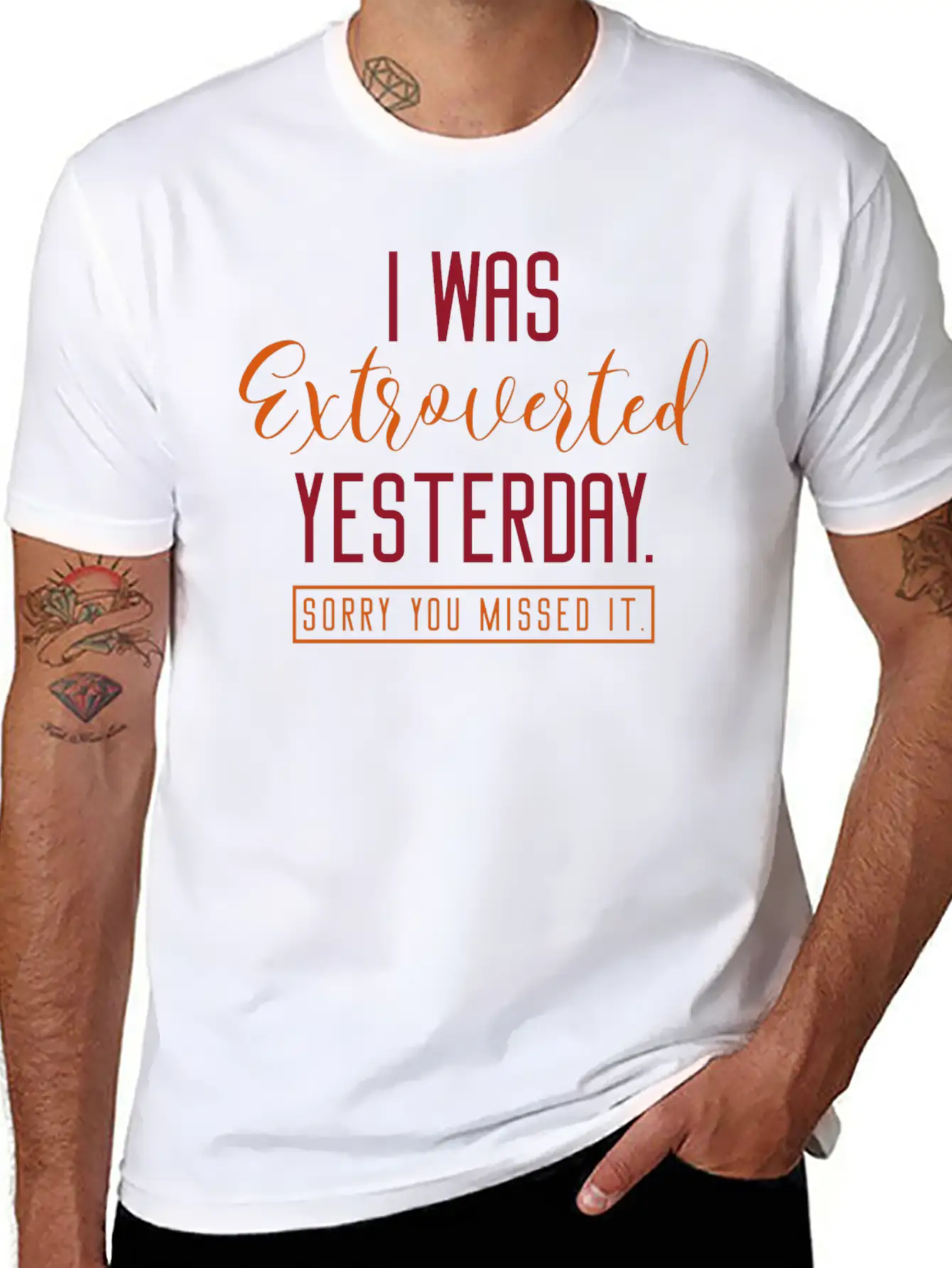 I Was Extroverted Yesterday Classic Cotton Tee – Unisex Comfort For Any Season