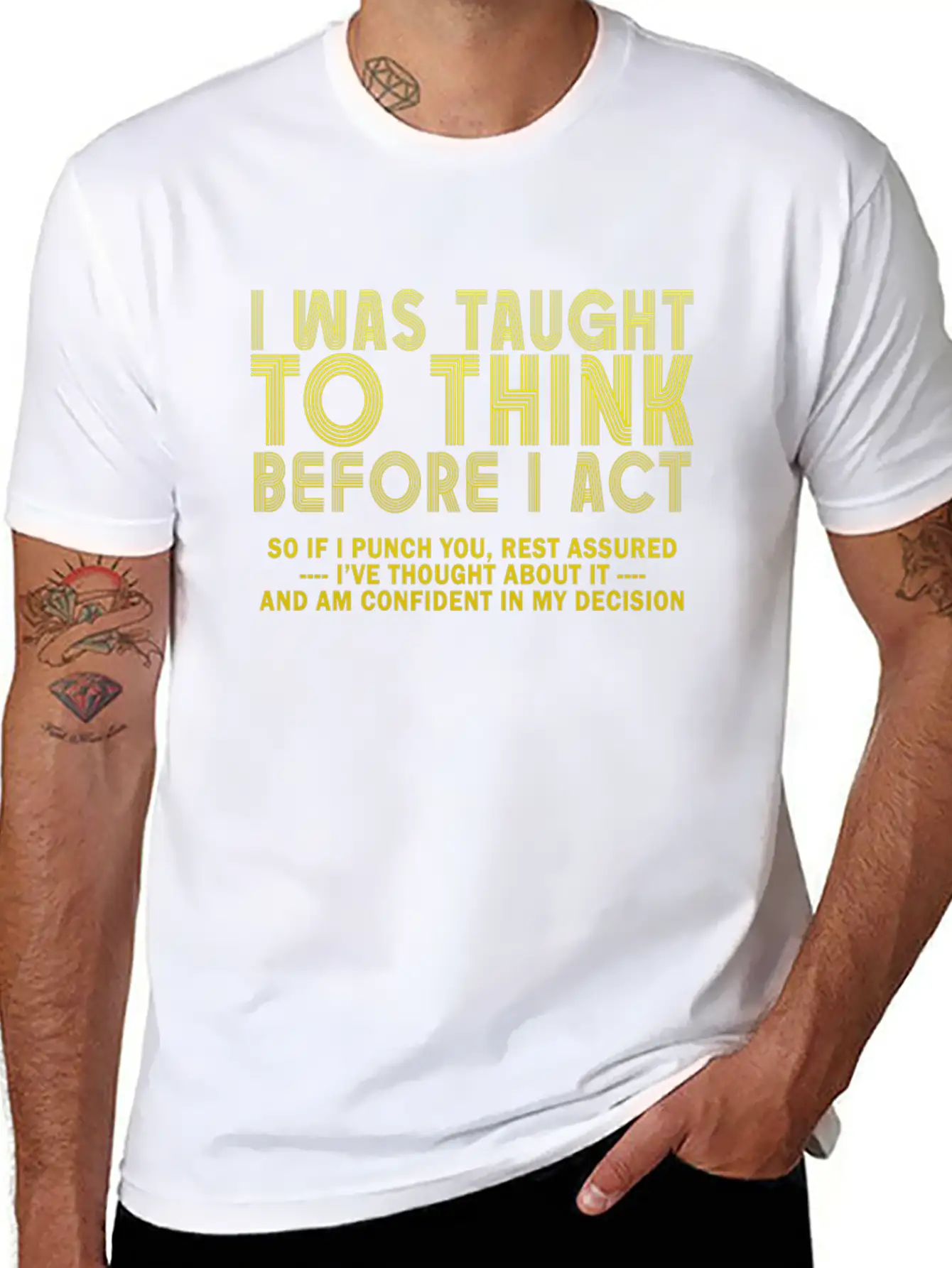 I Was Taught To Think Before Sarcasm Breathable Soft Cotton T-Shirt – Timeless Casual Look
