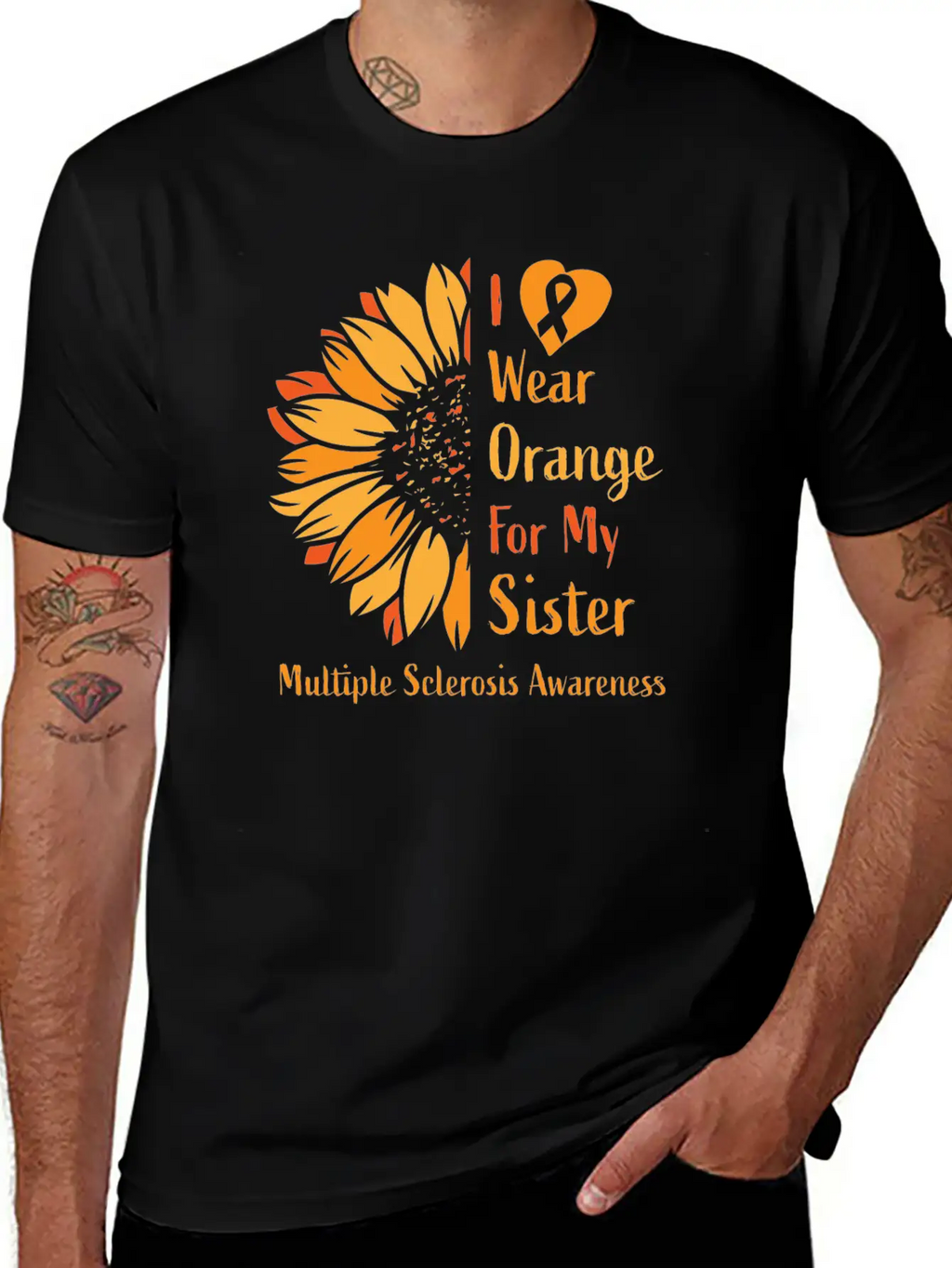 I Wear Orange For My Sister Multiple Sclerosis Essential Cotton Tee For Daily Outfits – Unisex Style