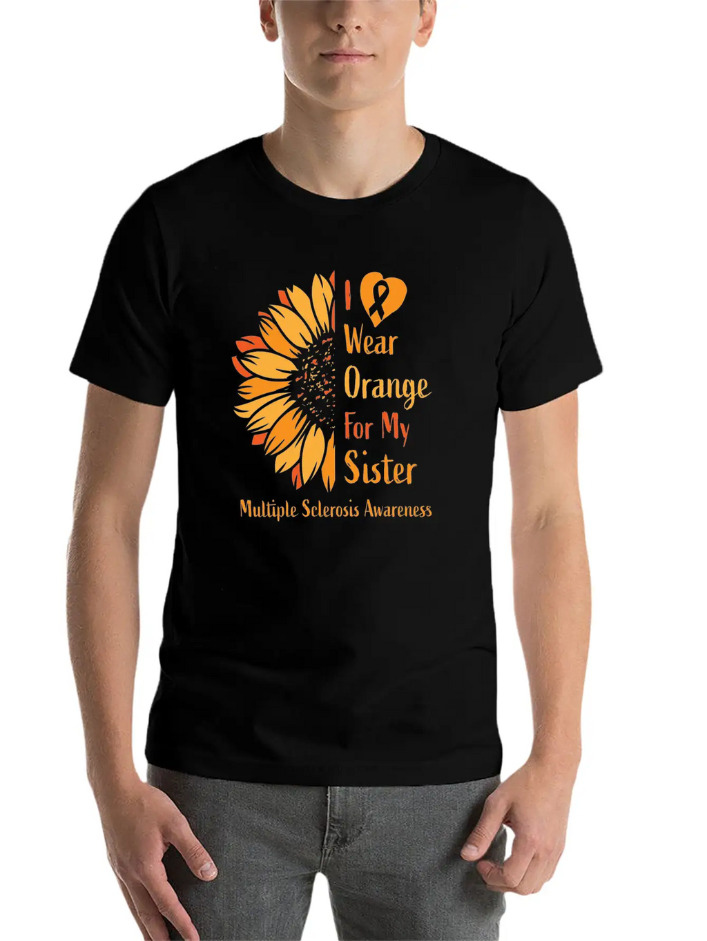 I Wear Orange For My Sister Multiple Sclerosis Essential Cotton Tee For Daily Outfits – Unisex Style