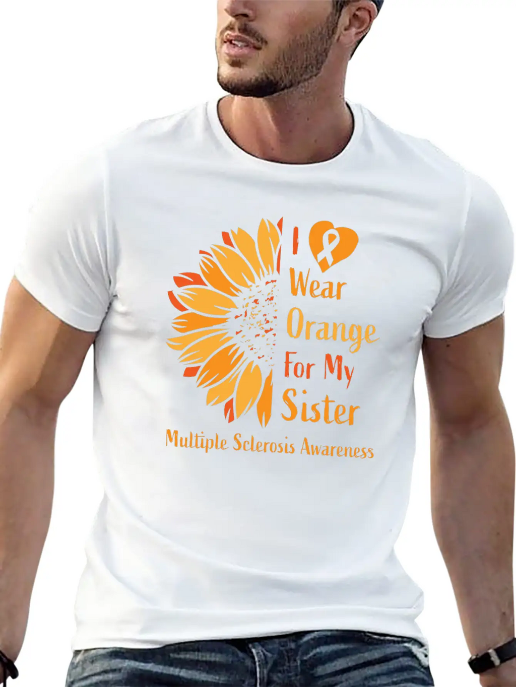I Wear Orange For My Sister Multiple Sclerosis Essential Cotton Tee For Daily Outfits – Unisex Style