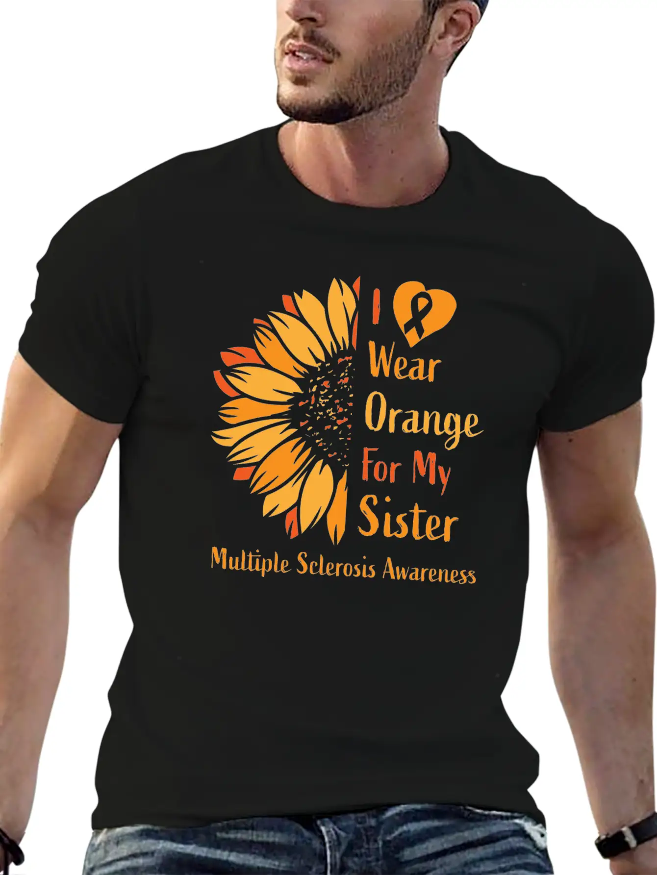 I Wear Orange For My Sister Multiple Sclerosis Essential Cotton Tee For Daily Outfits – Unisex Style