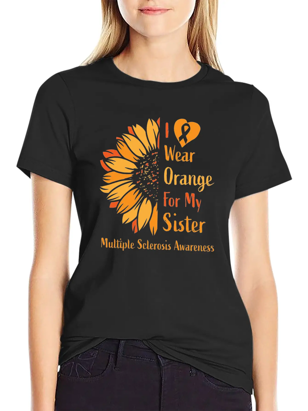 I Wear Orange For My Sister Multiple Sclerosis Essential Cotton Tee For Daily Outfits – Unisex Style