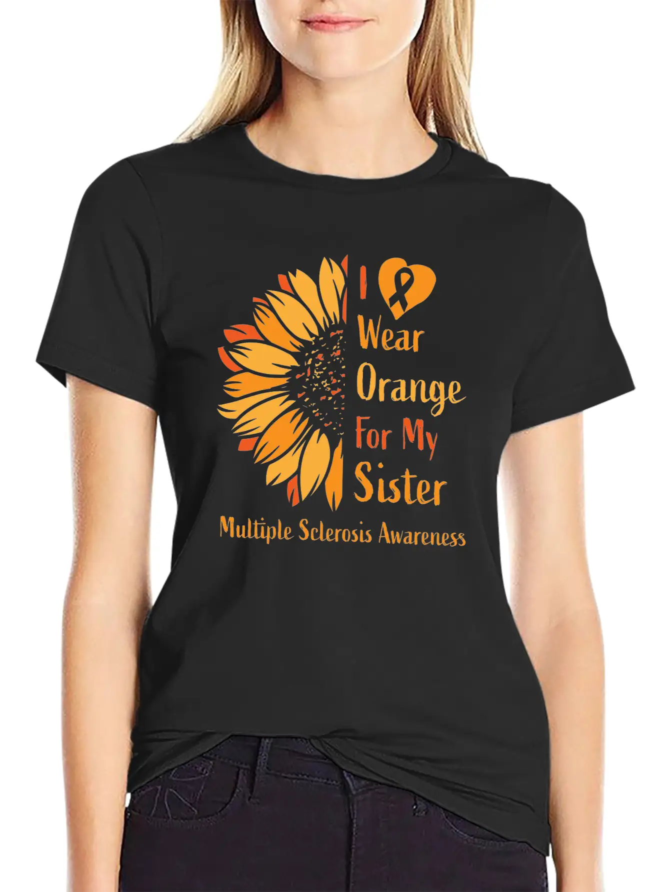 I Wear Orange For My Sister Multiple Sclerosis Essential Cotton Tee For Daily Outfits – Unisex Style