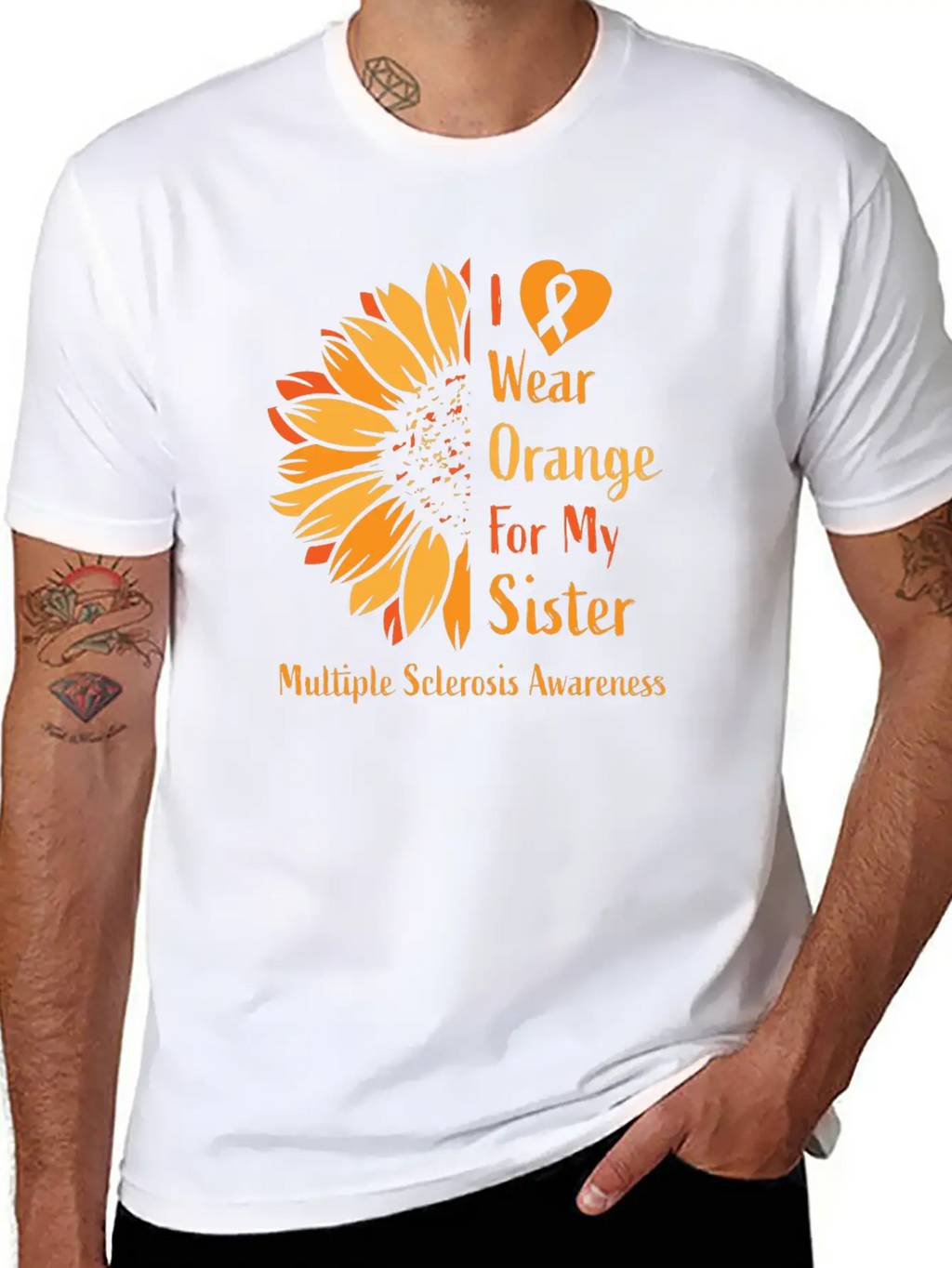 I Wear Orange For My Sister Multiple Sclerosis Essential Cotton Tee For Daily Outfits – Unisex Style
