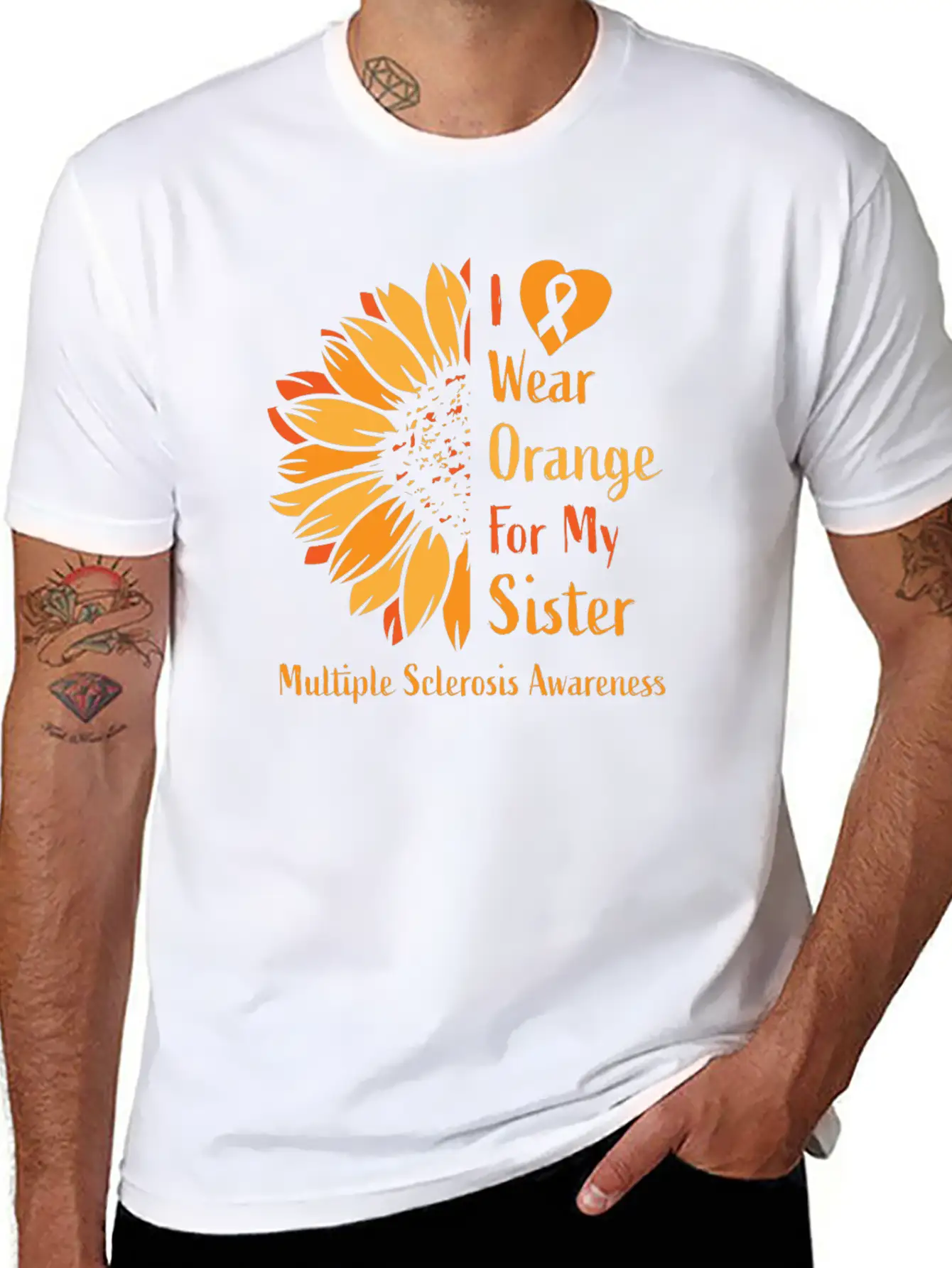 I Wear Orange For My Sister Multiple Sclerosis Essential Cotton Tee For Daily Outfits – Unisex Style