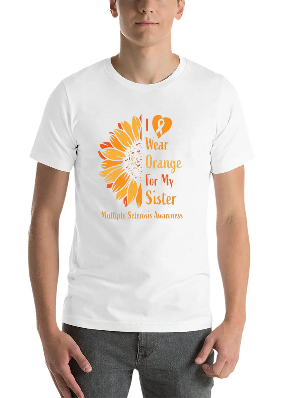 I Wear Orange For My Sister Multiple Sclerosis Essential Cotton Tee For Daily Outfits – Unisex Style