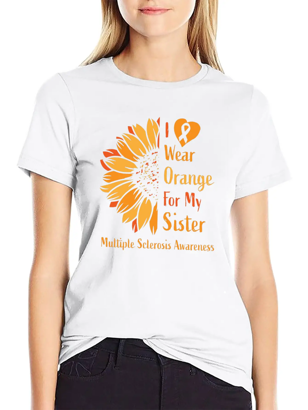 I Wear Orange For My Sister Multiple Sclerosis Essential Cotton Tee For Daily Outfits – Unisex Style