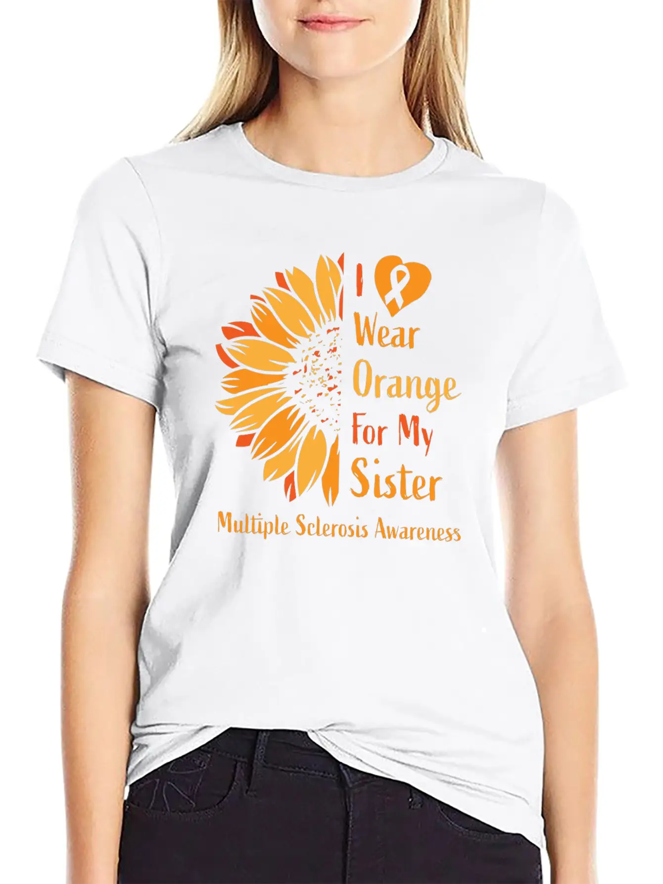 I Wear Orange For My Sister Multiple Sclerosis Essential Cotton Tee For Daily Outfits – Unisex Style