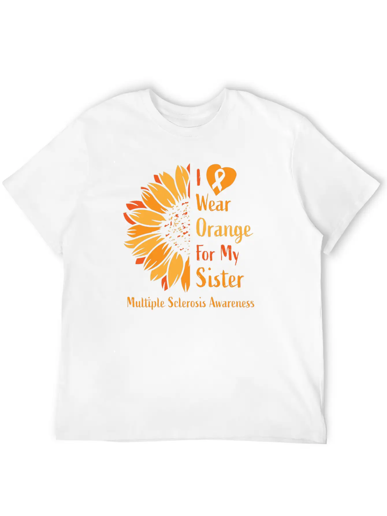 I Wear Orange For My Sister Multiple Sclerosis Essential Cotton Tee For Daily Outfits – Unisex Style