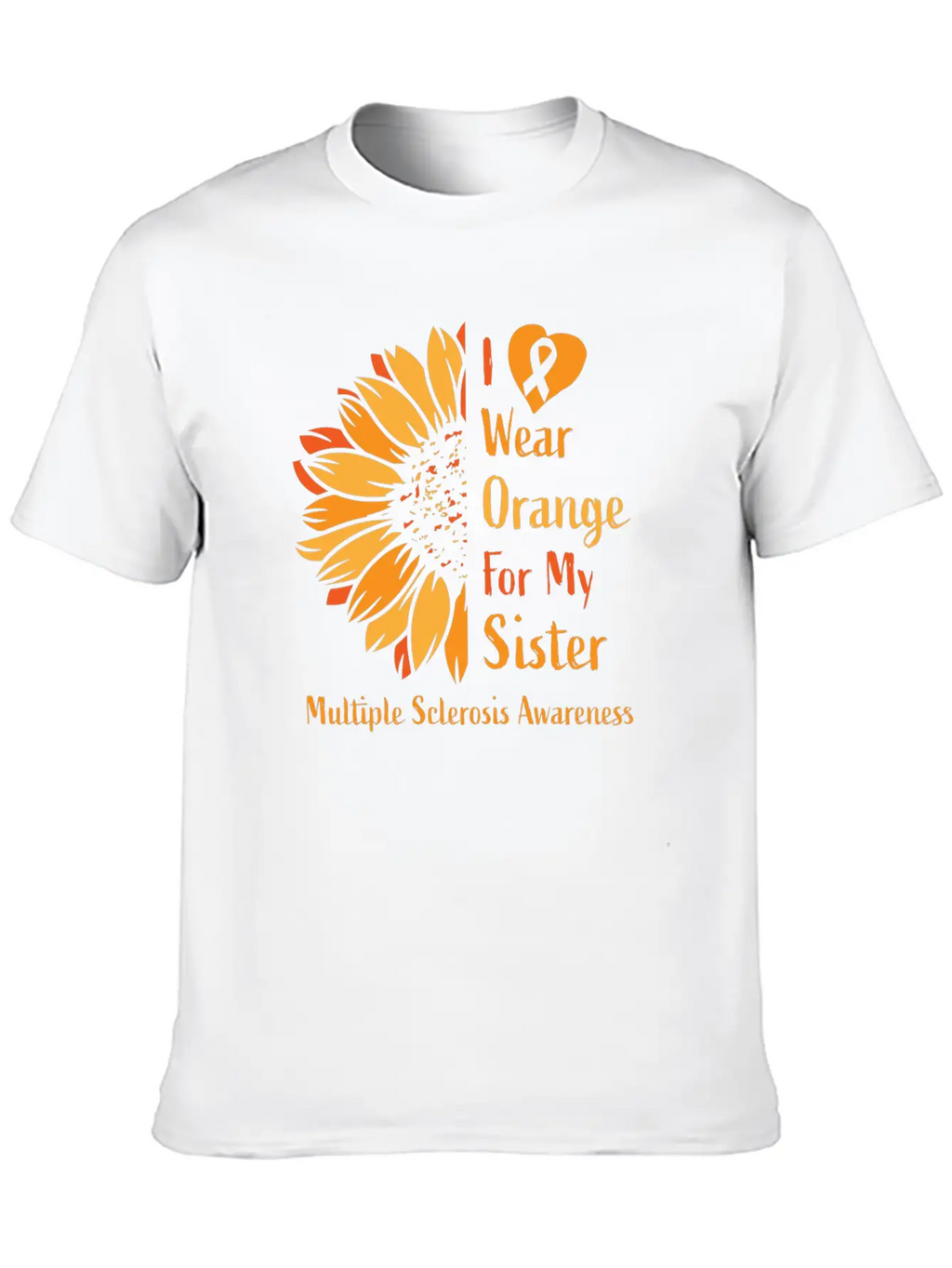 I Wear Orange For My Sister Multiple Sclerosis Essential Cotton Tee For Daily Outfits – Unisex Style