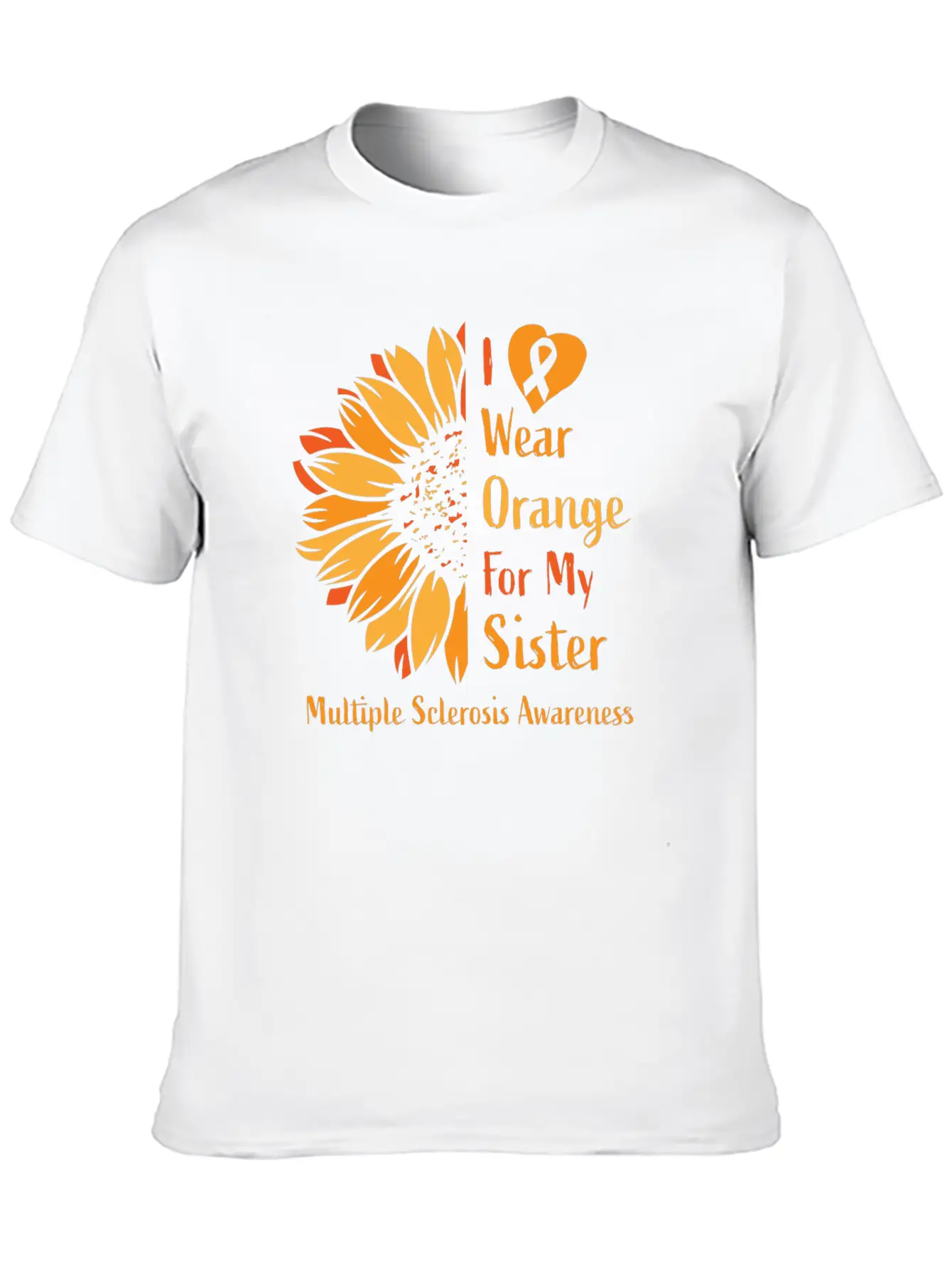 I Wear Orange For My Sister Multiple Sclerosis Essential Cotton Tee For Daily Outfits – Unisex Style