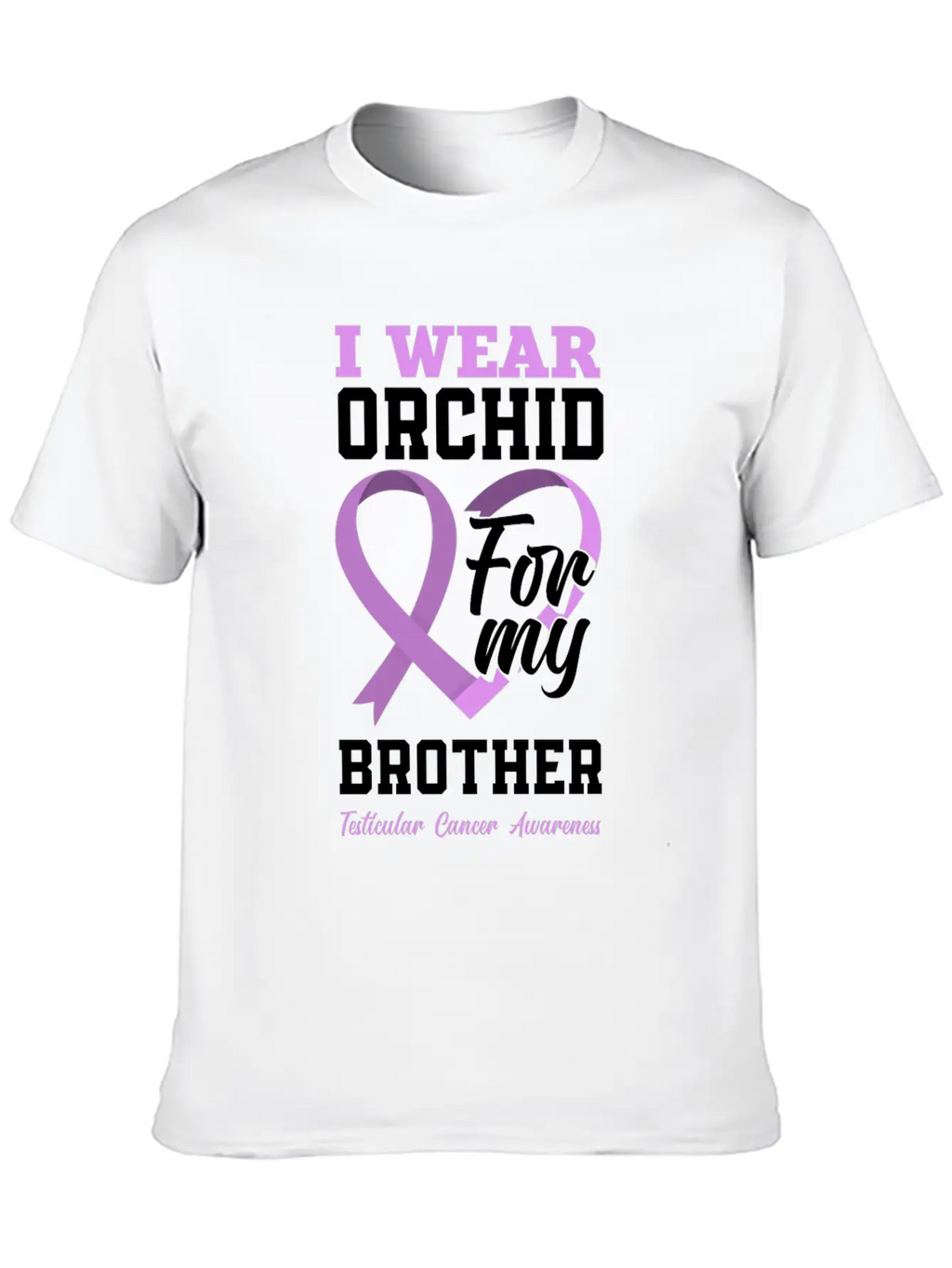 I Wear Orchid For My Brother Testicular Cancer Timeless Short Sleeve Tee – Comfy And Minimalist Design