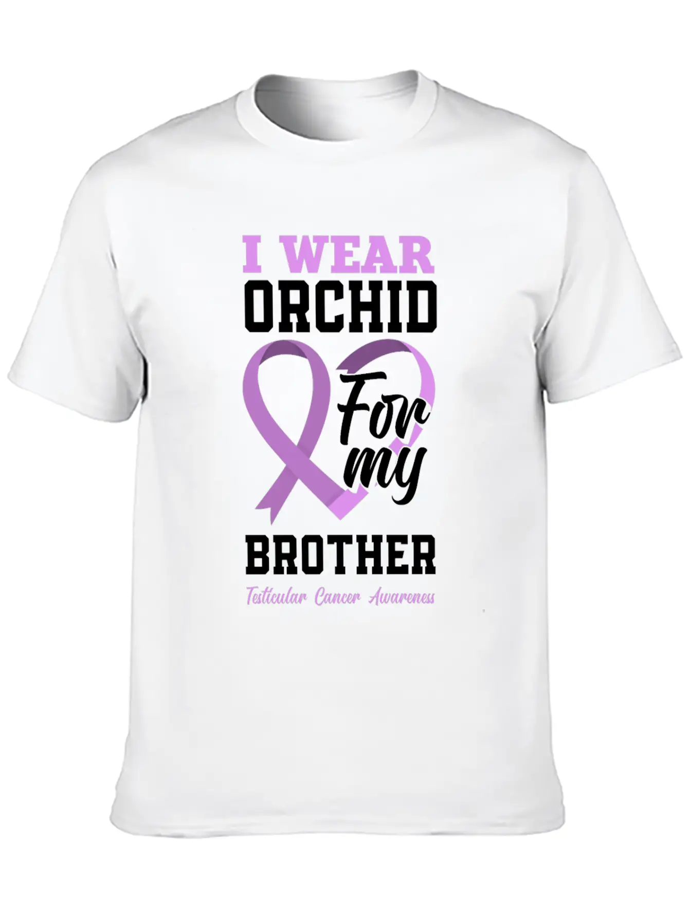 I Wear Orchid For My Brother Testicular Cancer Timeless Short Sleeve Tee – Comfy And Minimalist Design