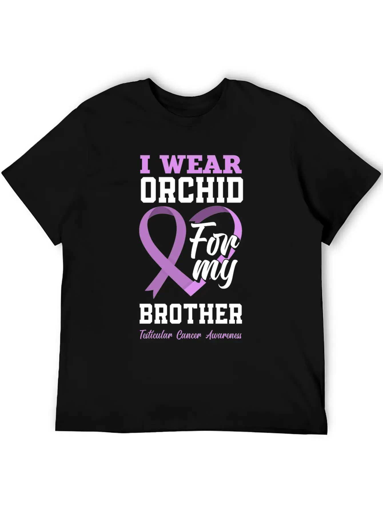 I Wear Orchid For My Brother Testicular Cancer Timeless Short Sleeve Tee – Comfy And Minimalist Design