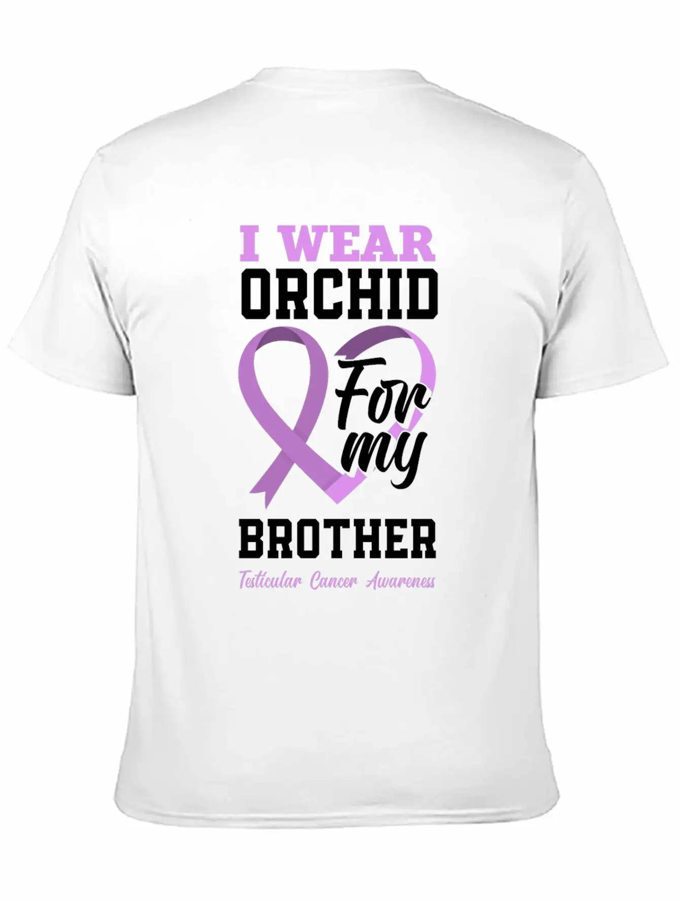 I Wear Orchid For My Brother Testicular Cancer Timeless Short Sleeve Tee – Comfy And Minimalist Design