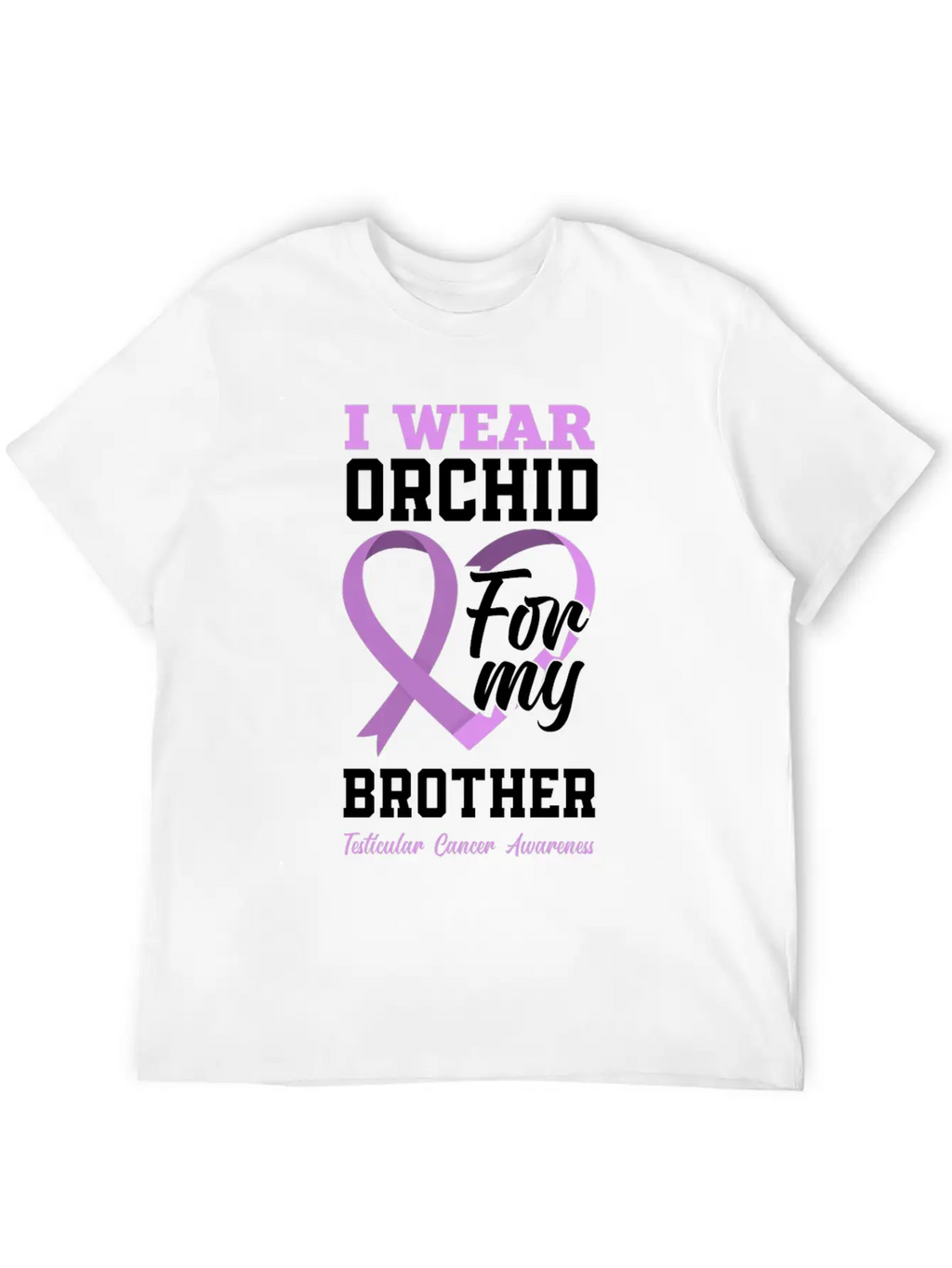 I Wear Orchid For My Brother Testicular Cancer Timeless Short Sleeve Tee – Comfy And Minimalist Design