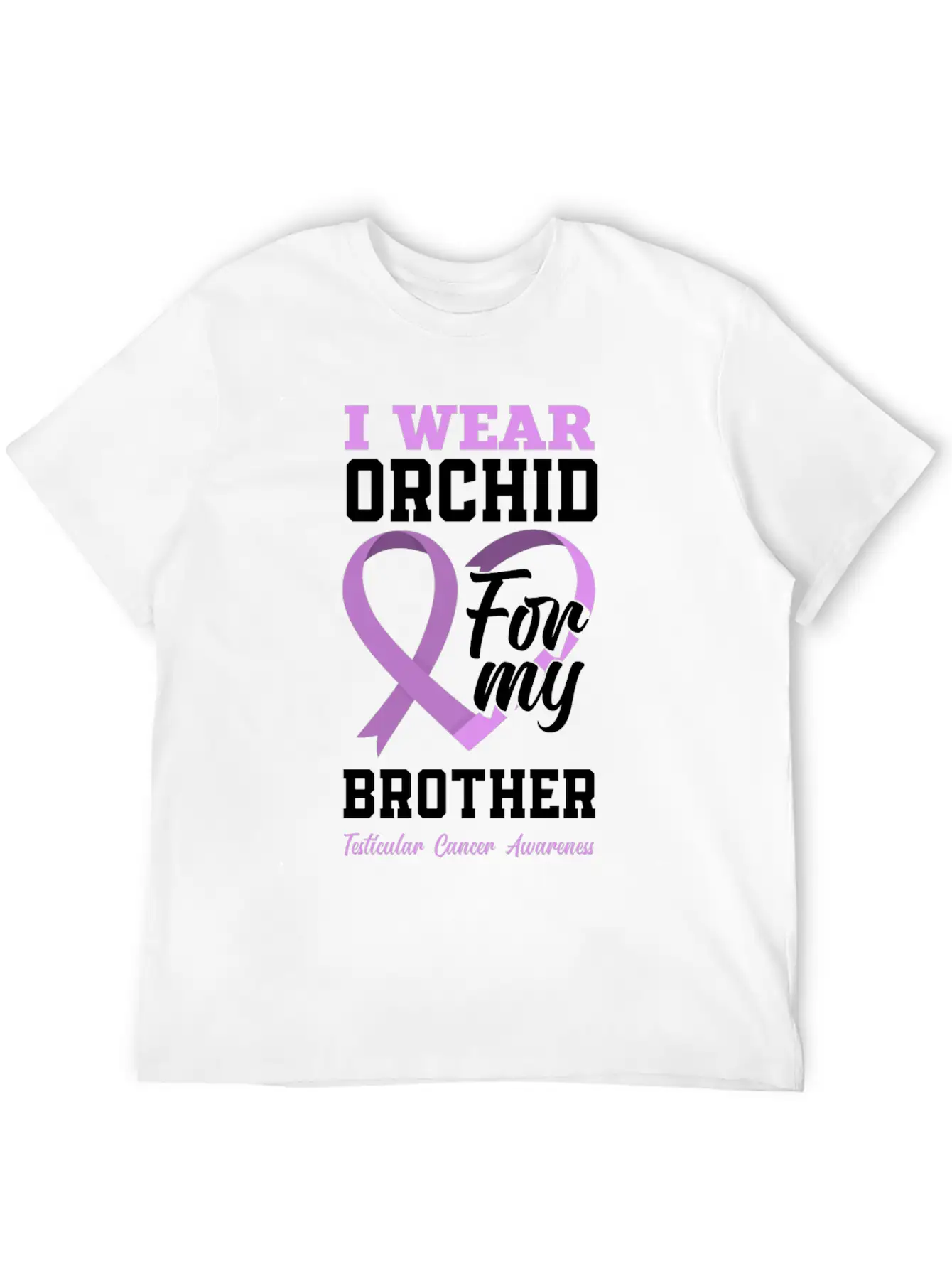 I Wear Orchid For My Brother Testicular Cancer Timeless Short Sleeve Tee – Comfy And Minimalist Design