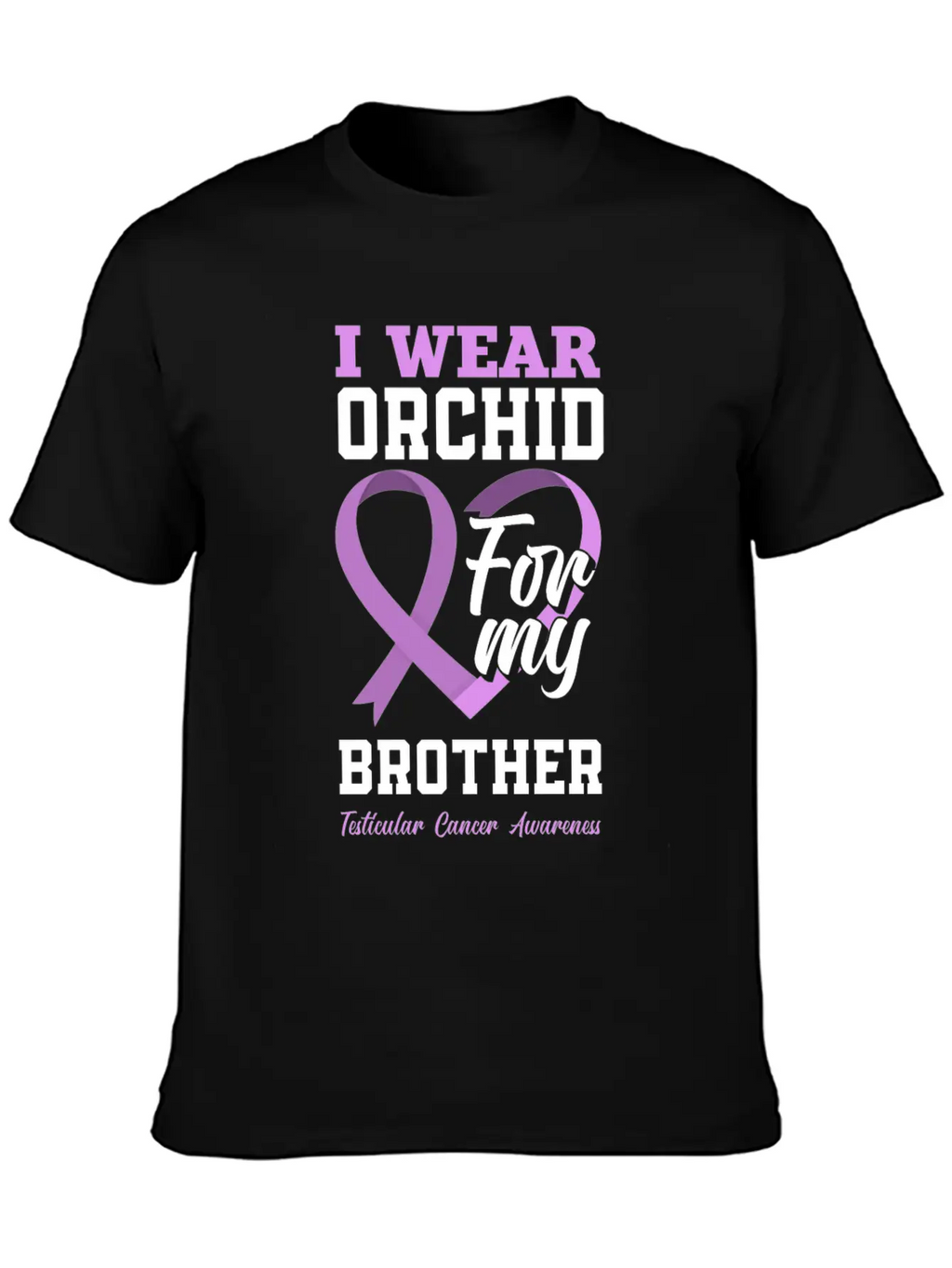 I Wear Orchid For My Brother Testicular Cancer Timeless Short Sleeve Tee – Comfy And Minimalist Design