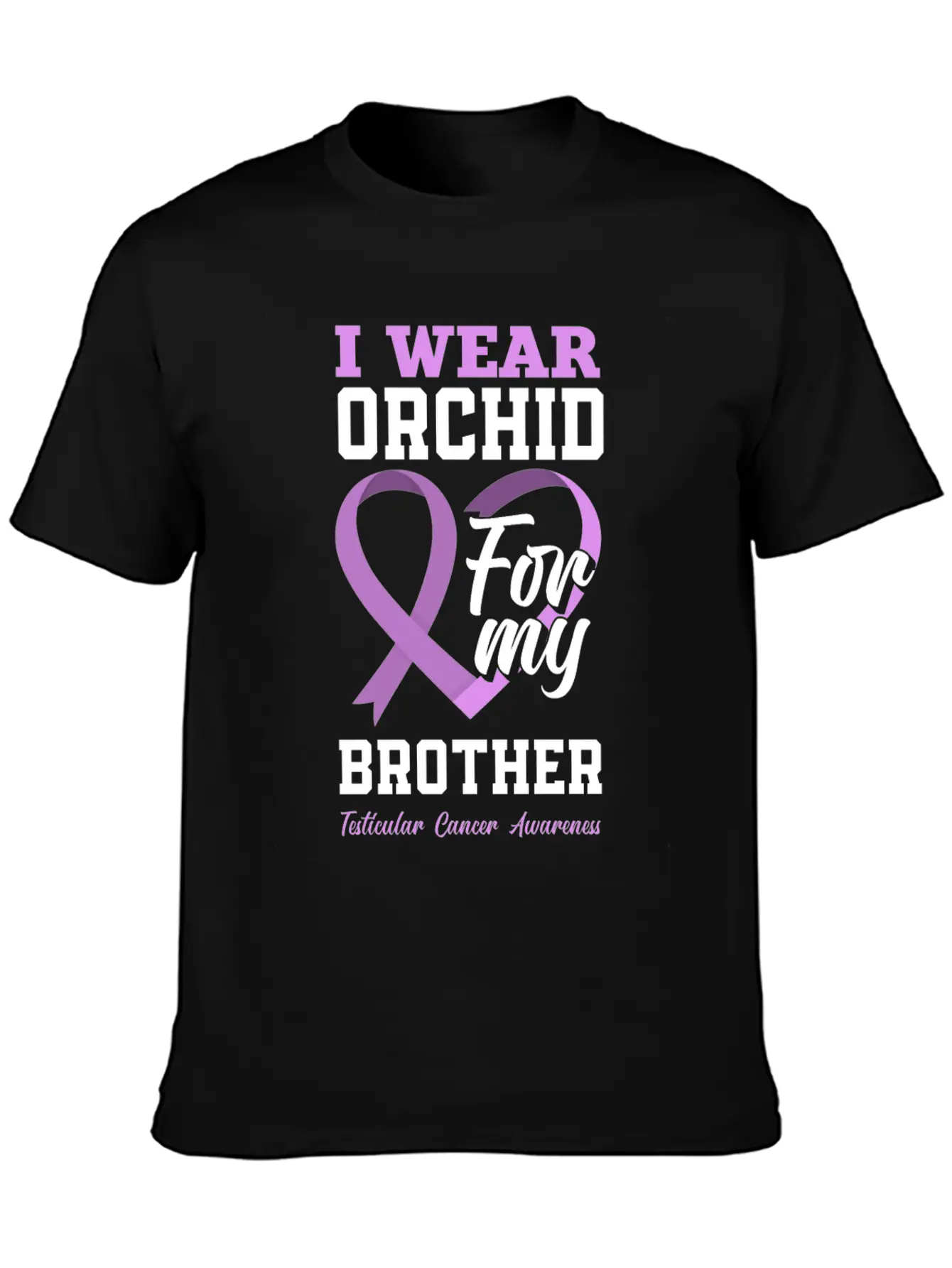I Wear Orchid For My Brother Testicular Cancer Timeless Short Sleeve Tee – Comfy And Minimalist Design