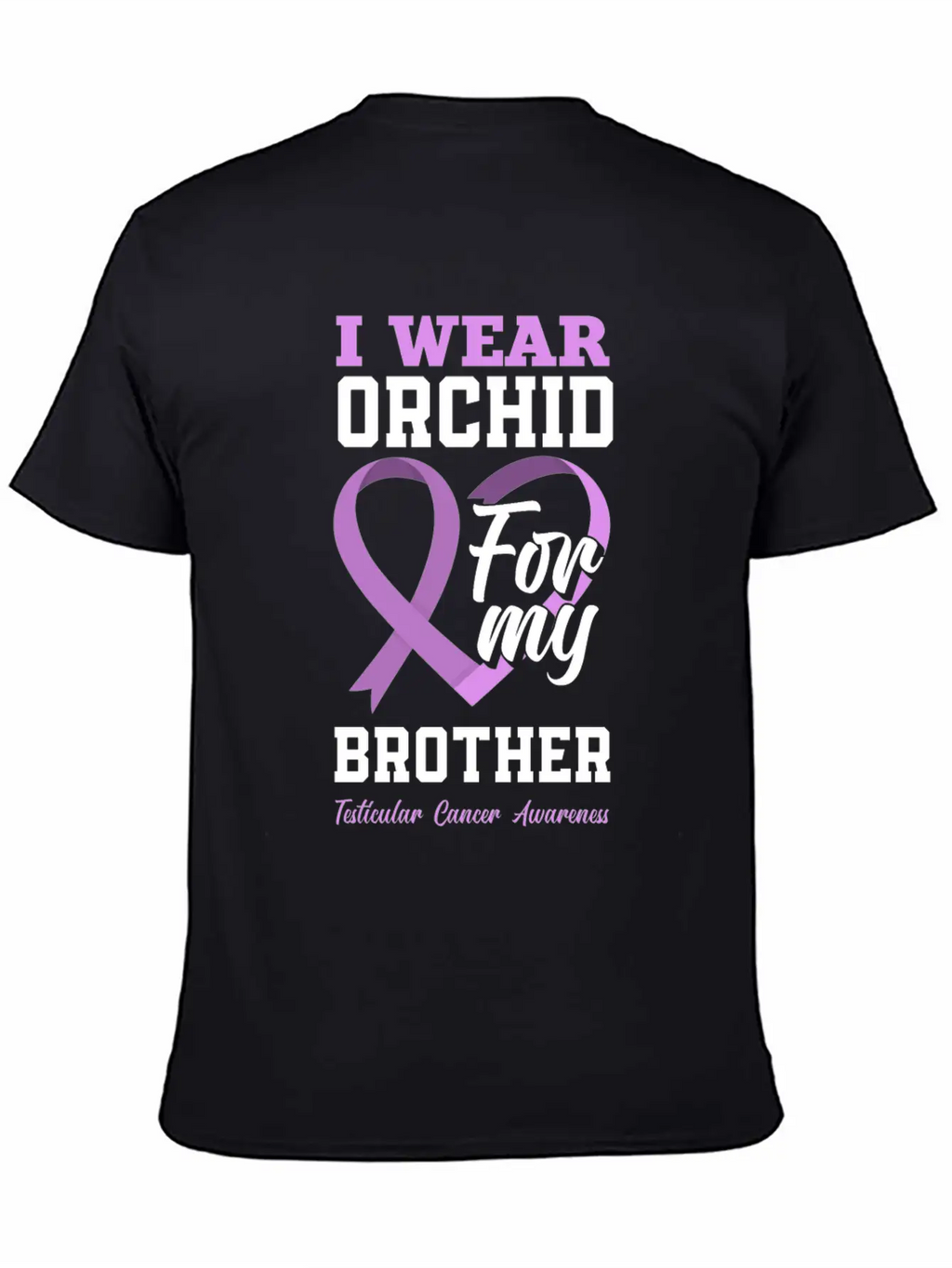 I Wear Orchid For My Brother Testicular Cancer Timeless Short Sleeve Tee – Comfy And Minimalist Design