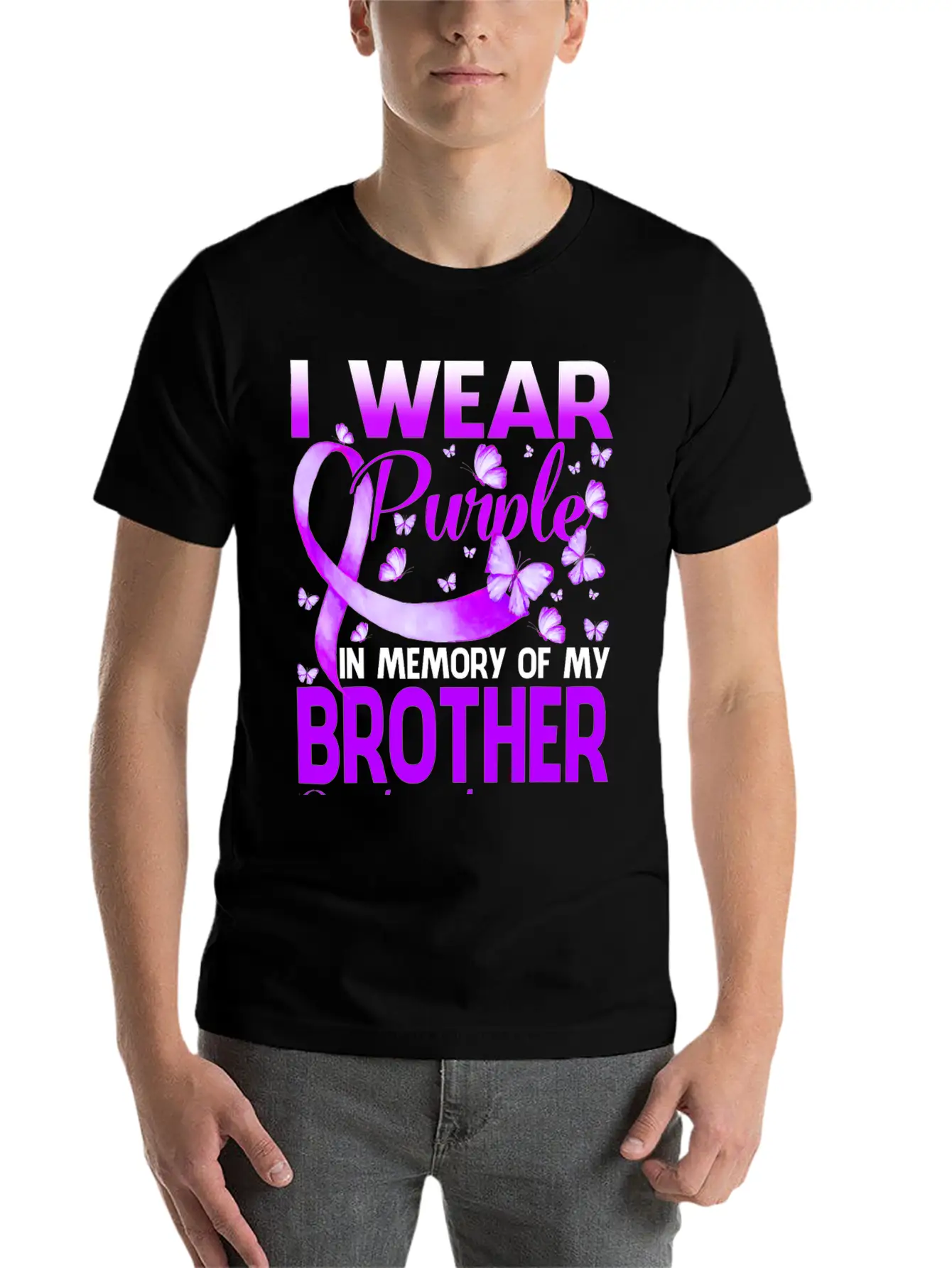 I Wear Purple In Memory My Bror Overdose Timeless Short Sleeve Tee – Comfy And Minimalist Design