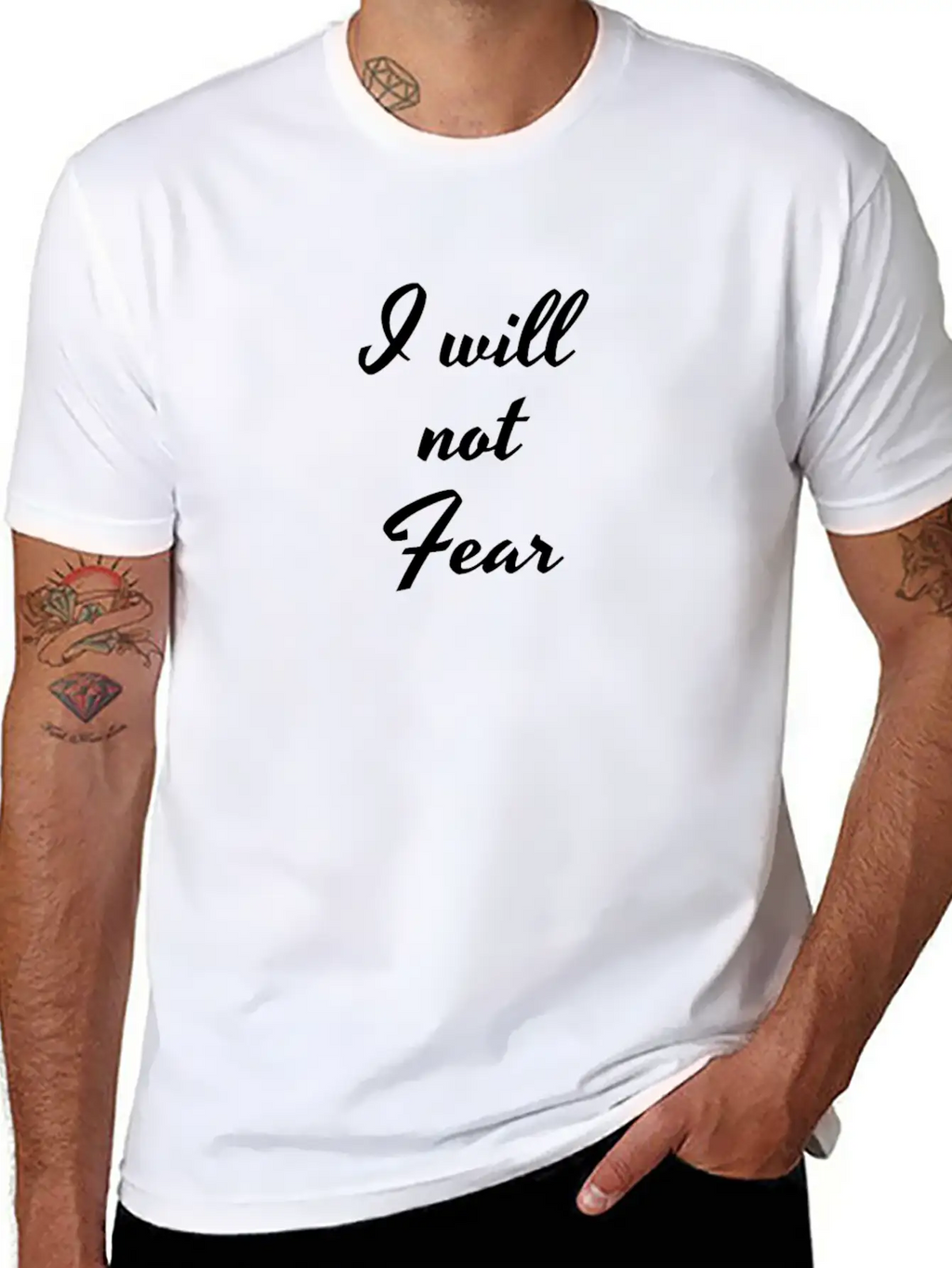 I Will Not Fear, Fearless, Be Courage, Motivation, Breathable Soft Cotton T-Shirt – Timeless Casual Look