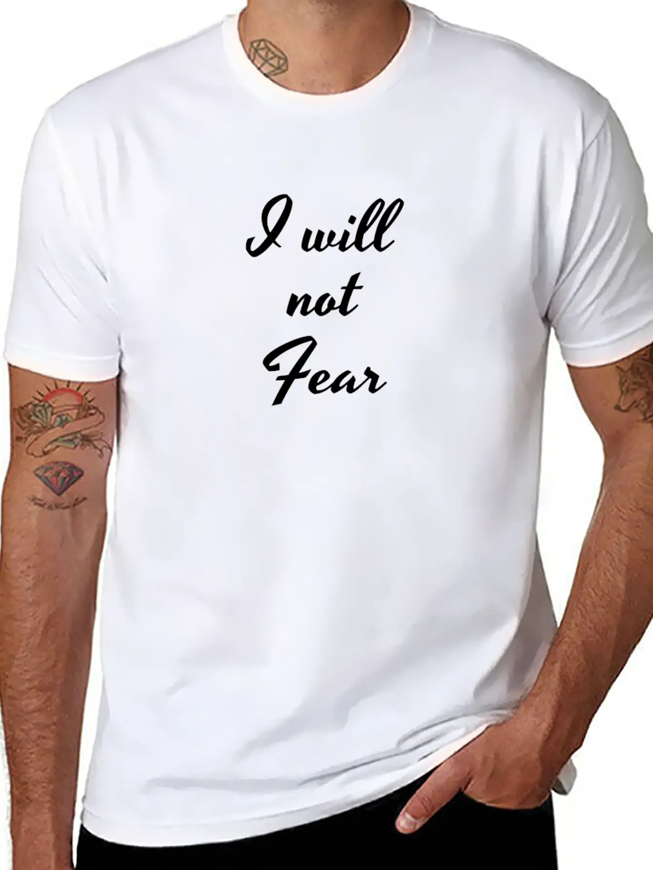 I Will Not Fear, Fearless, Be Courage, Motivation, Breathable Soft Cotton T-Shirt – Timeless Casual Look