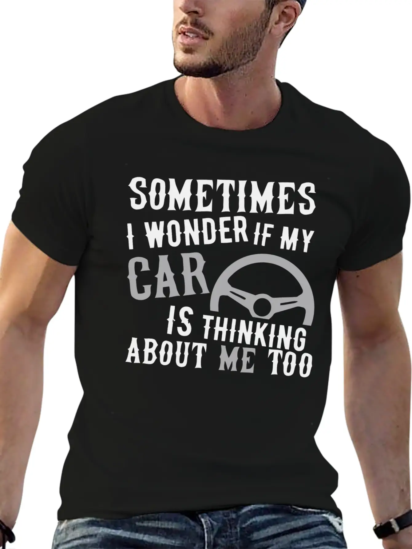 I Wonder If My Car Essential Unisex Summer Tee – Soft Cotton Casual Fit