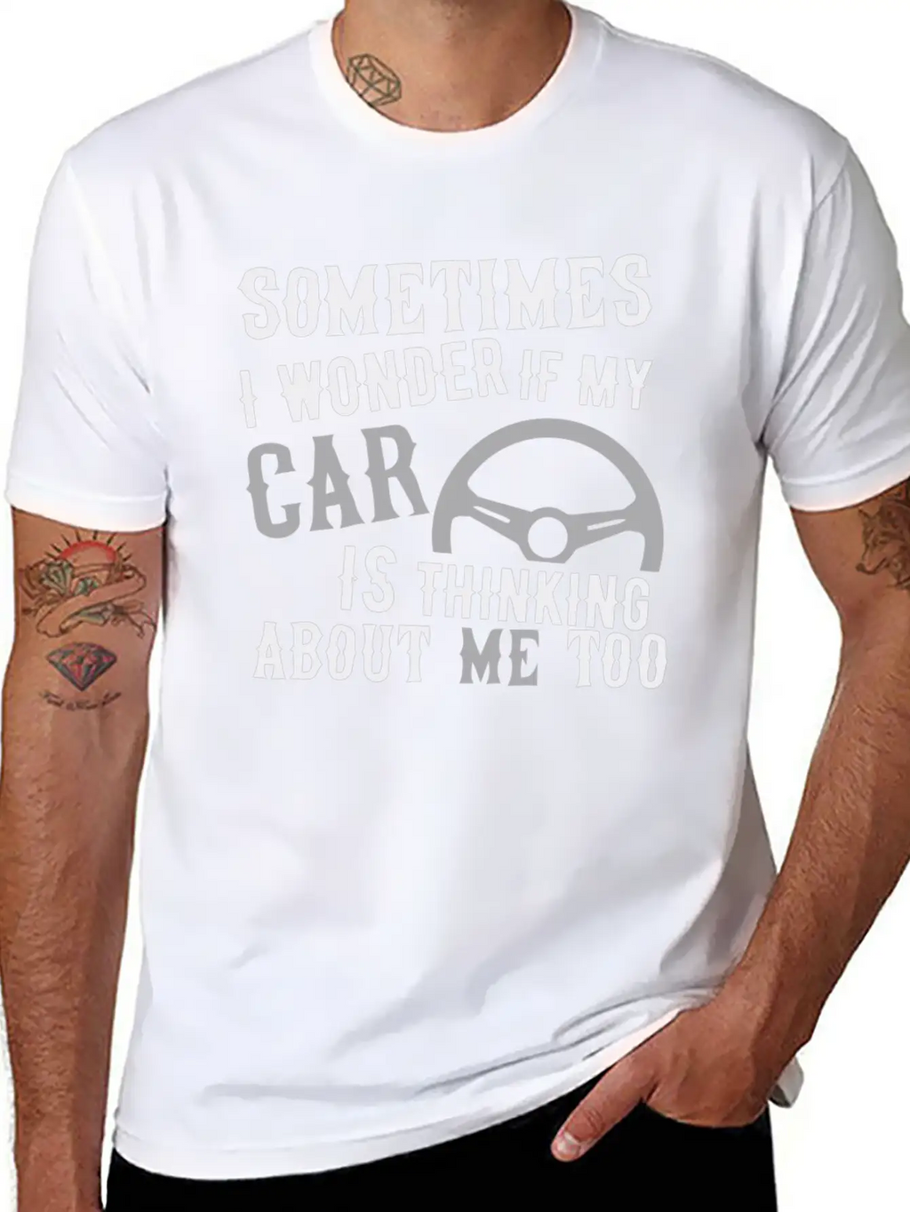 I Wonder If My Car Essential Unisex Summer Tee – Soft Cotton Casual Fit