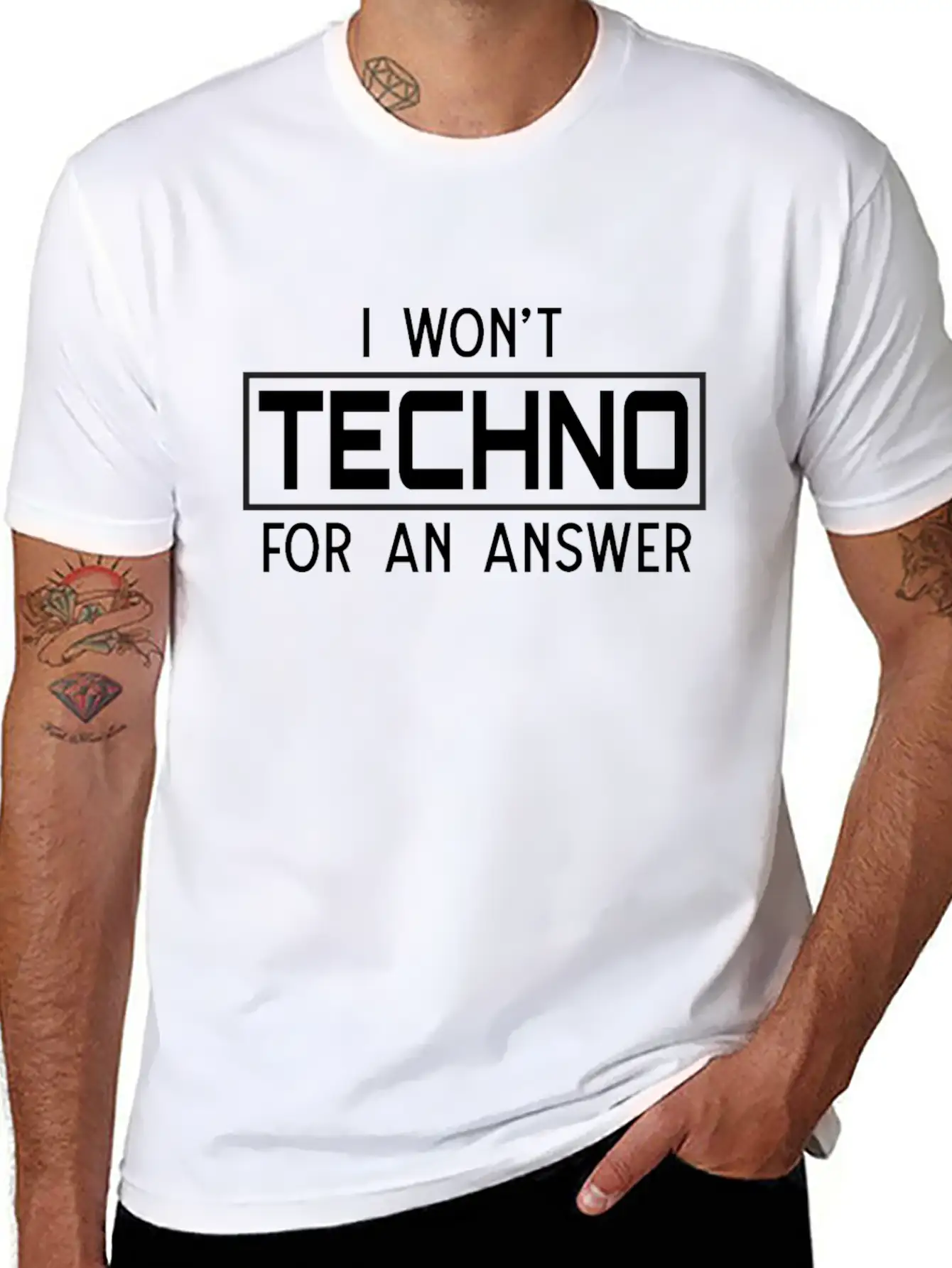 I Won't Techno For An Answer Classic Cotton Tee – Unisex Comfort For Any Season