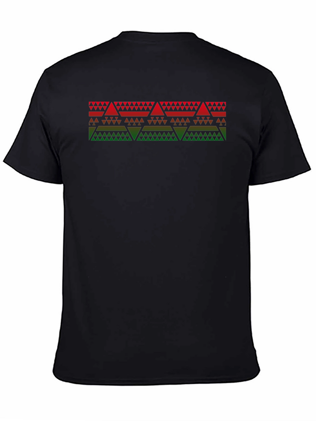 Geometric Triangle Pattern Black T-Shirt