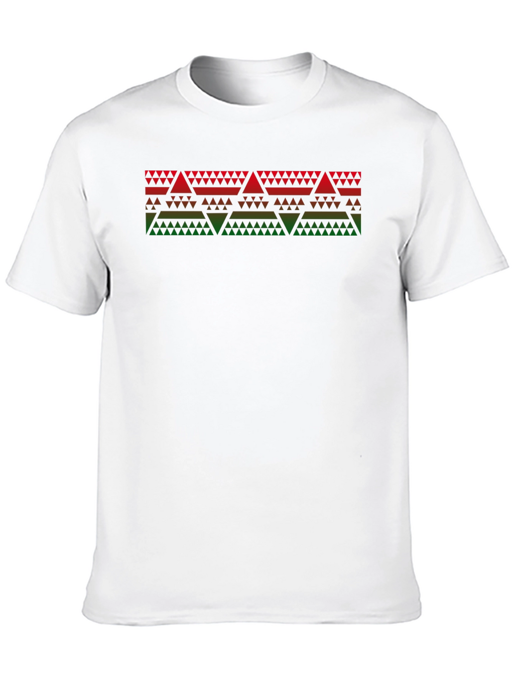 Geometric Triangle Pattern Black T-Shirt