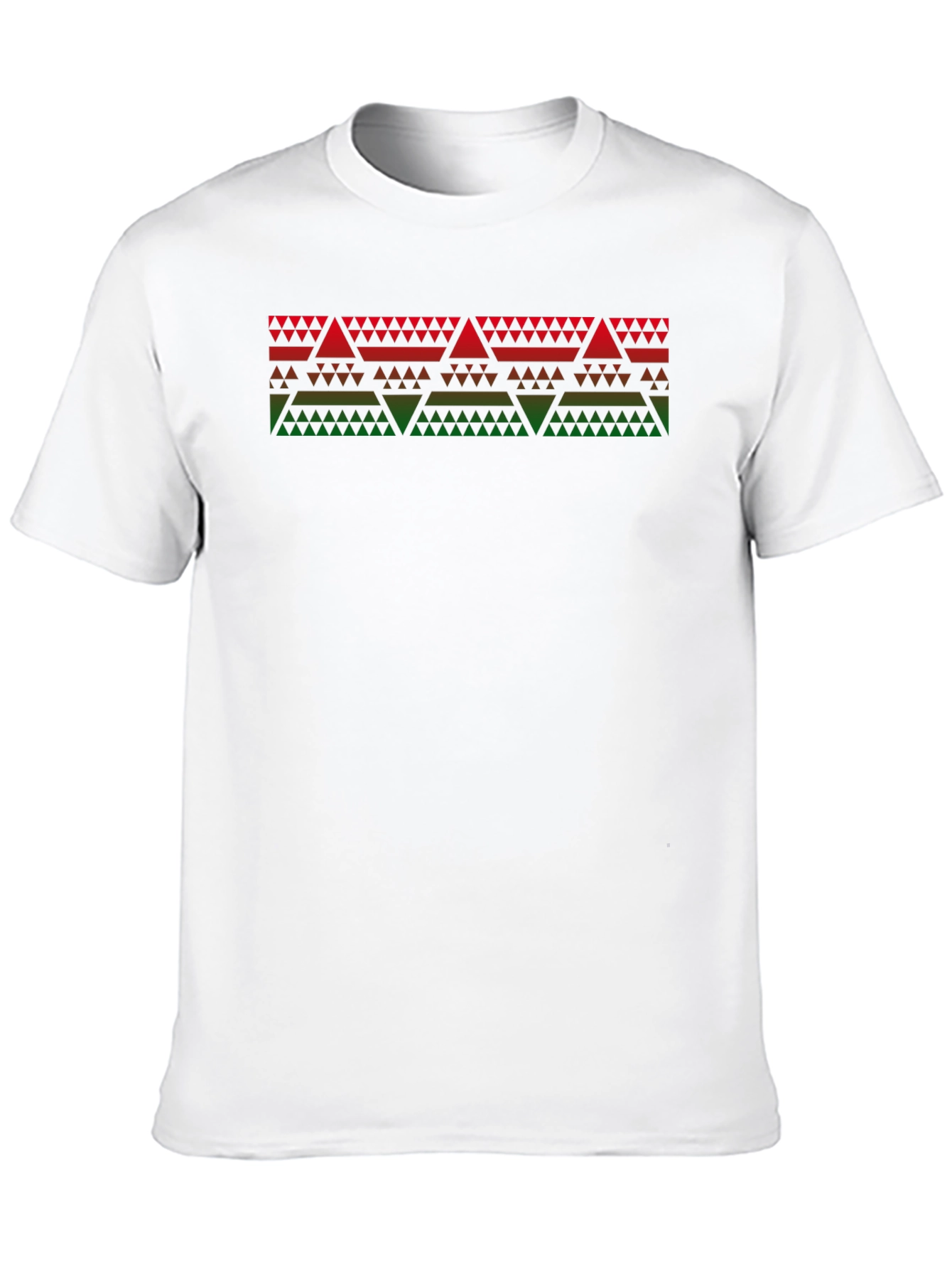 Geometric Triangle Pattern Black T-Shirt