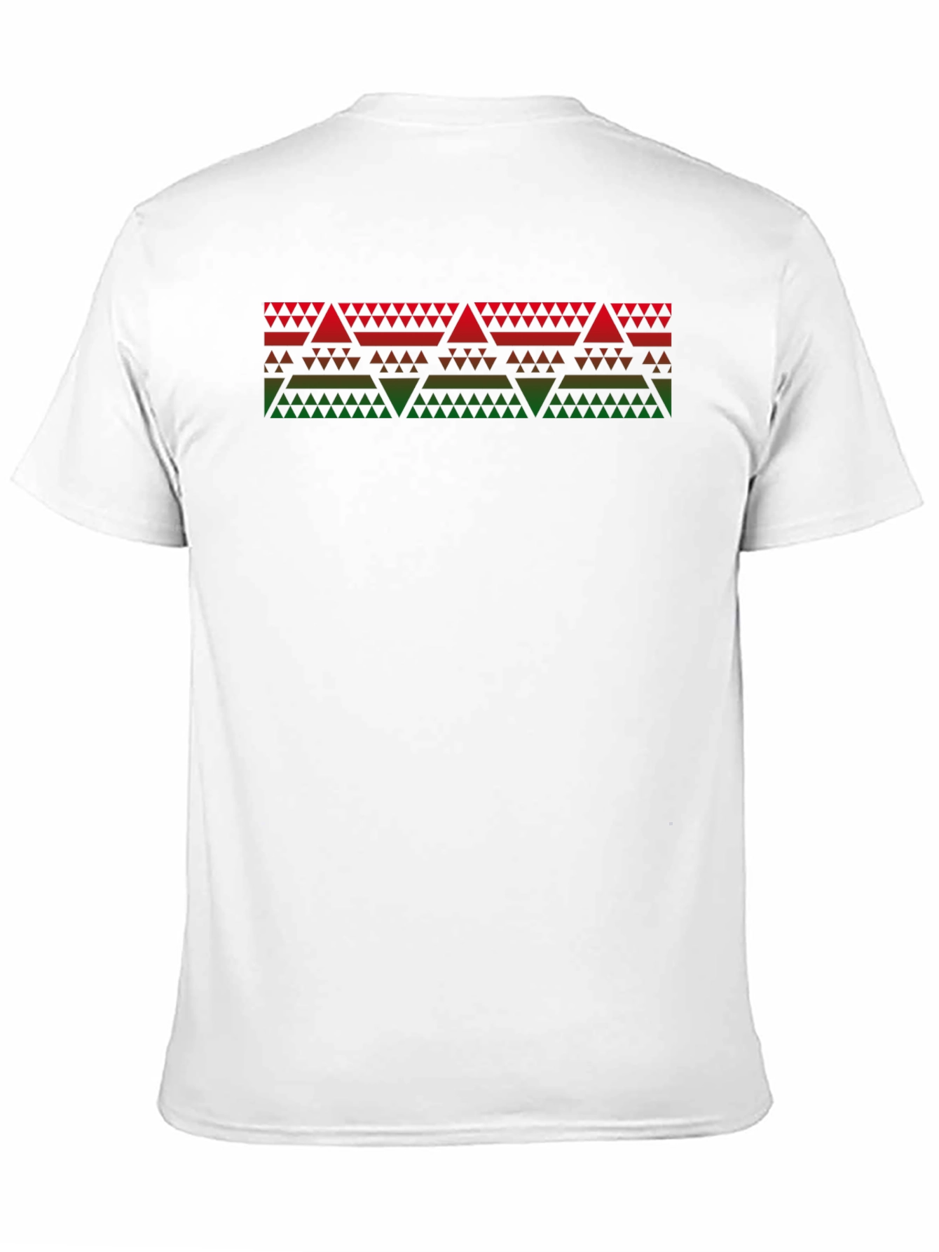 Geometric Triangle Pattern Black T-Shirt