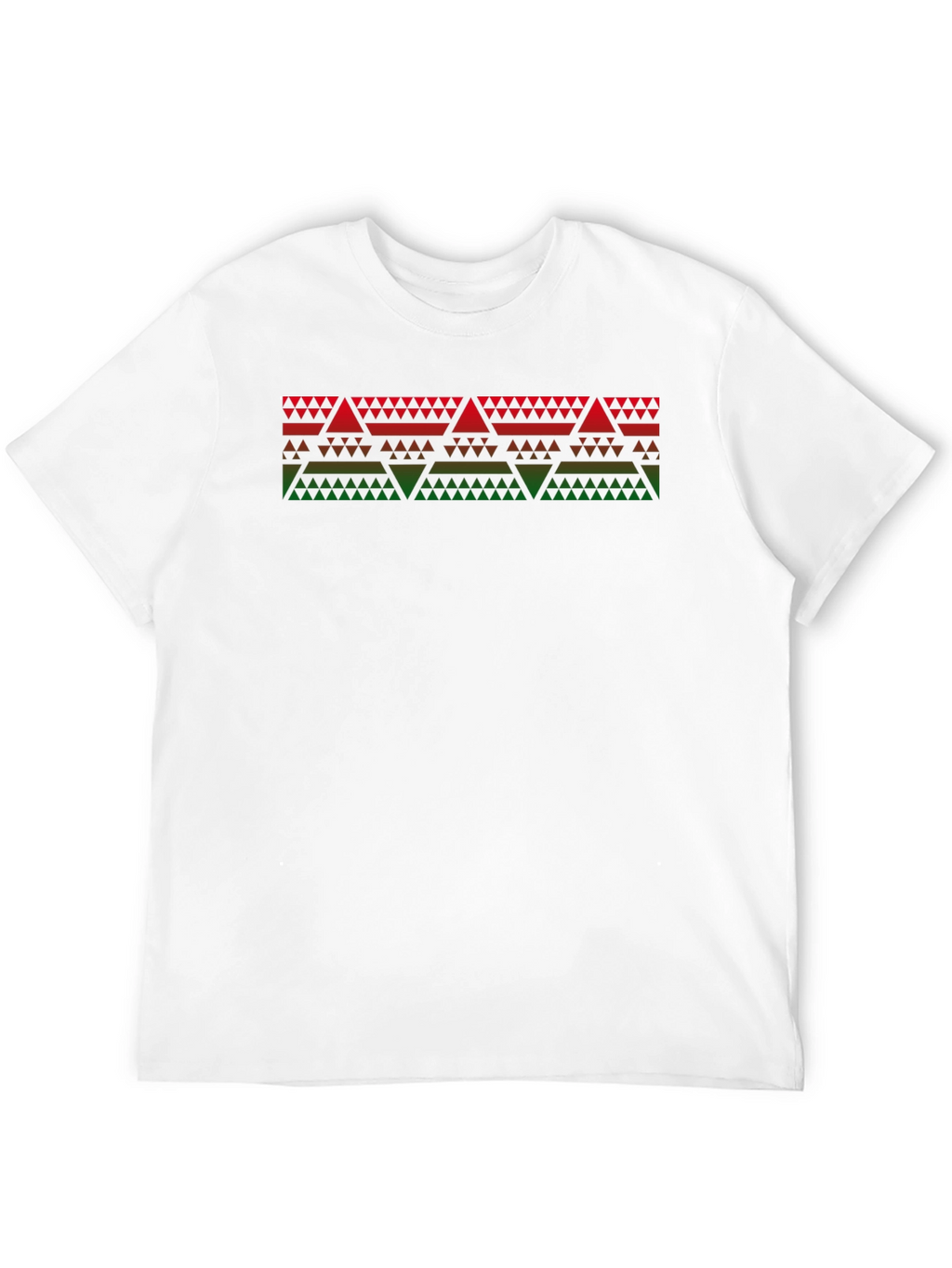 Geometric Triangle Pattern Black T-Shirt