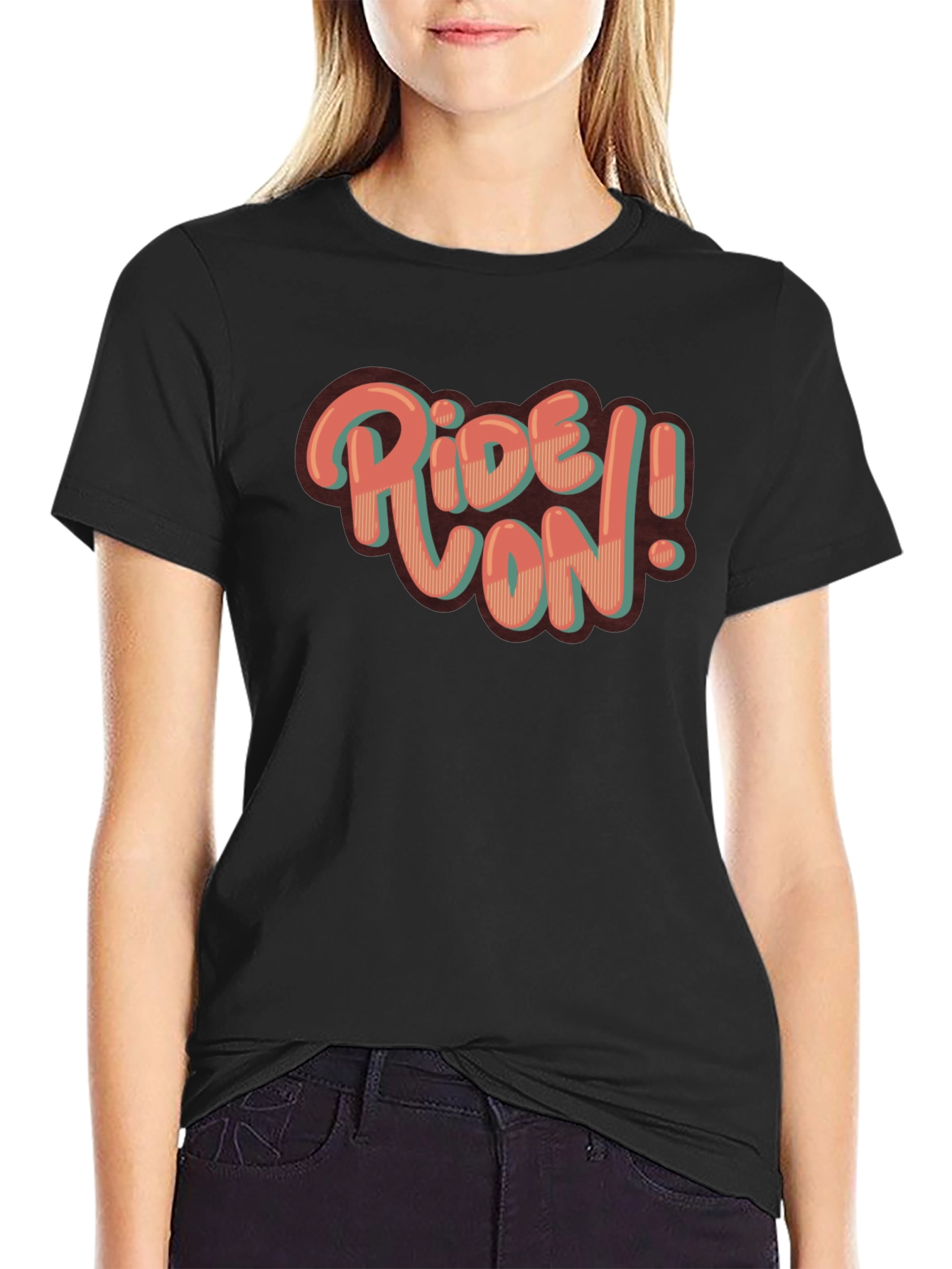Ride On! Graphic Print Crew Neck T-Shirt