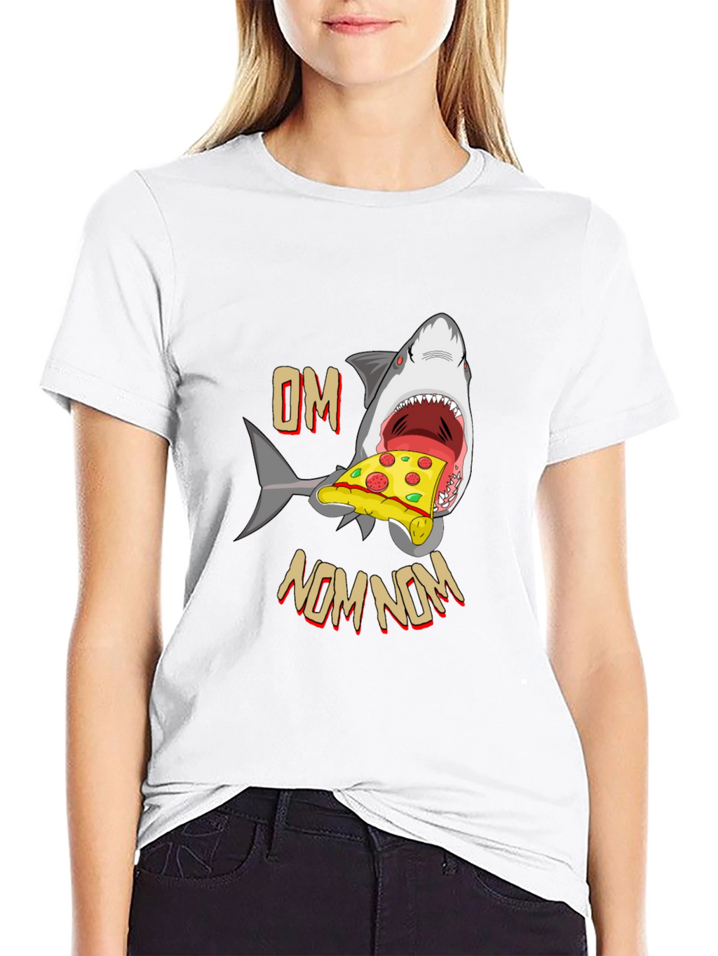 Shark Pizza OM NOM NOM T-Shirt
