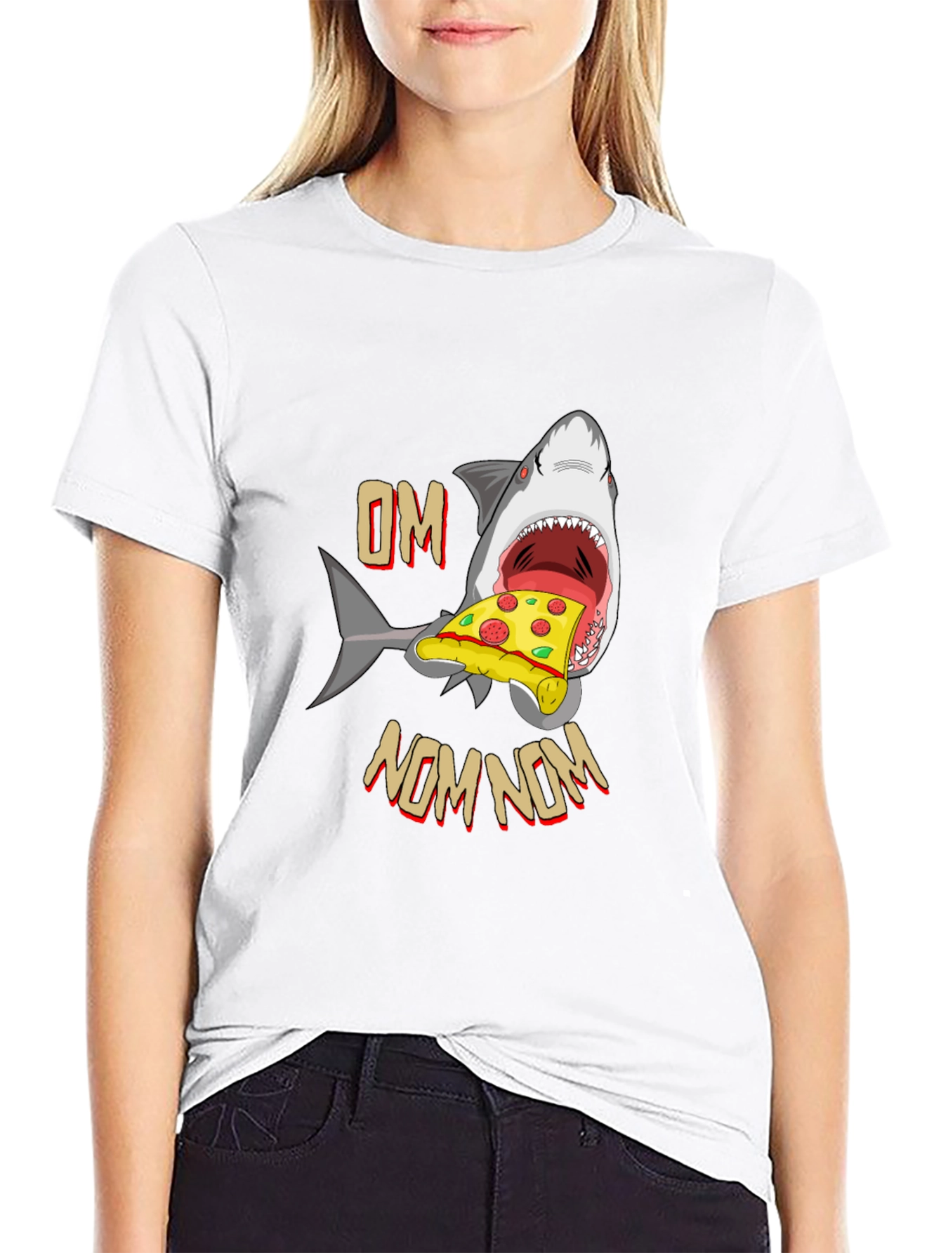 Shark Pizza OM NOM NOM T-Shirt