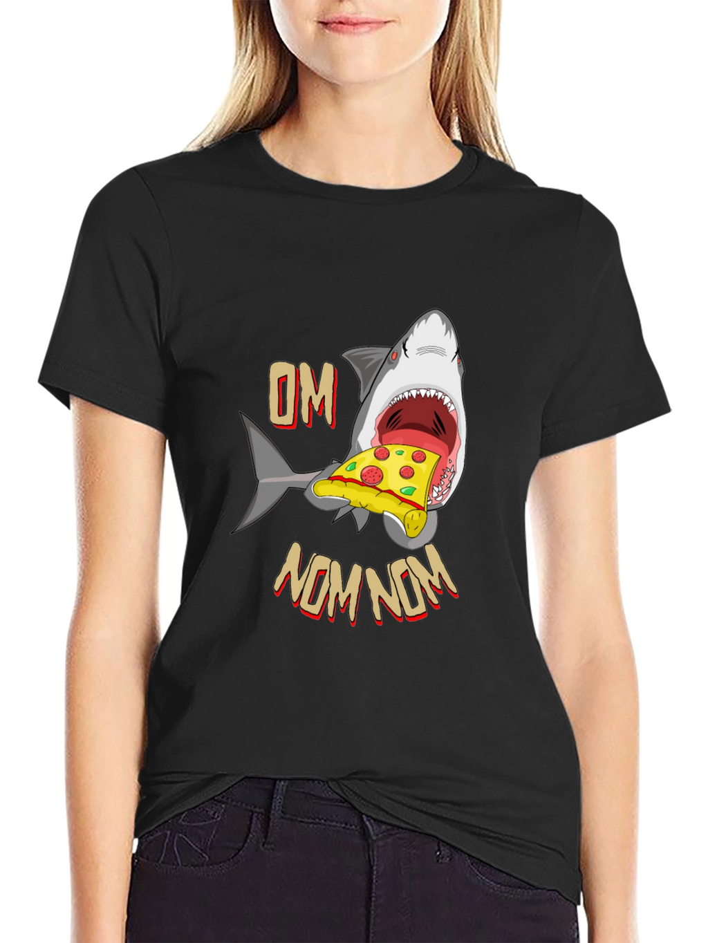 Shark Pizza OM NOM NOM T-Shirt